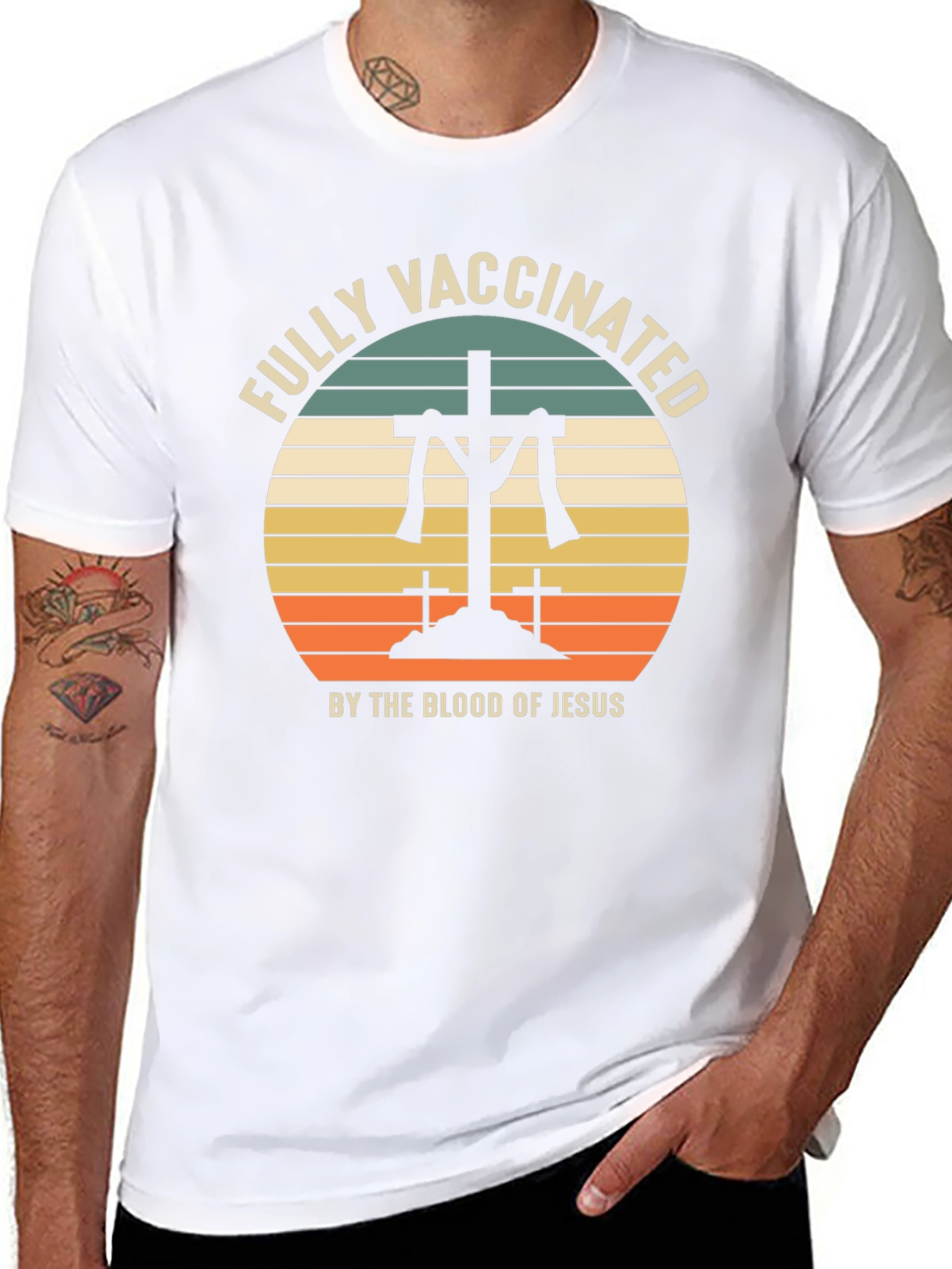 Fully Vaccinated by The Blood of Jesus Graphic T-Shirt