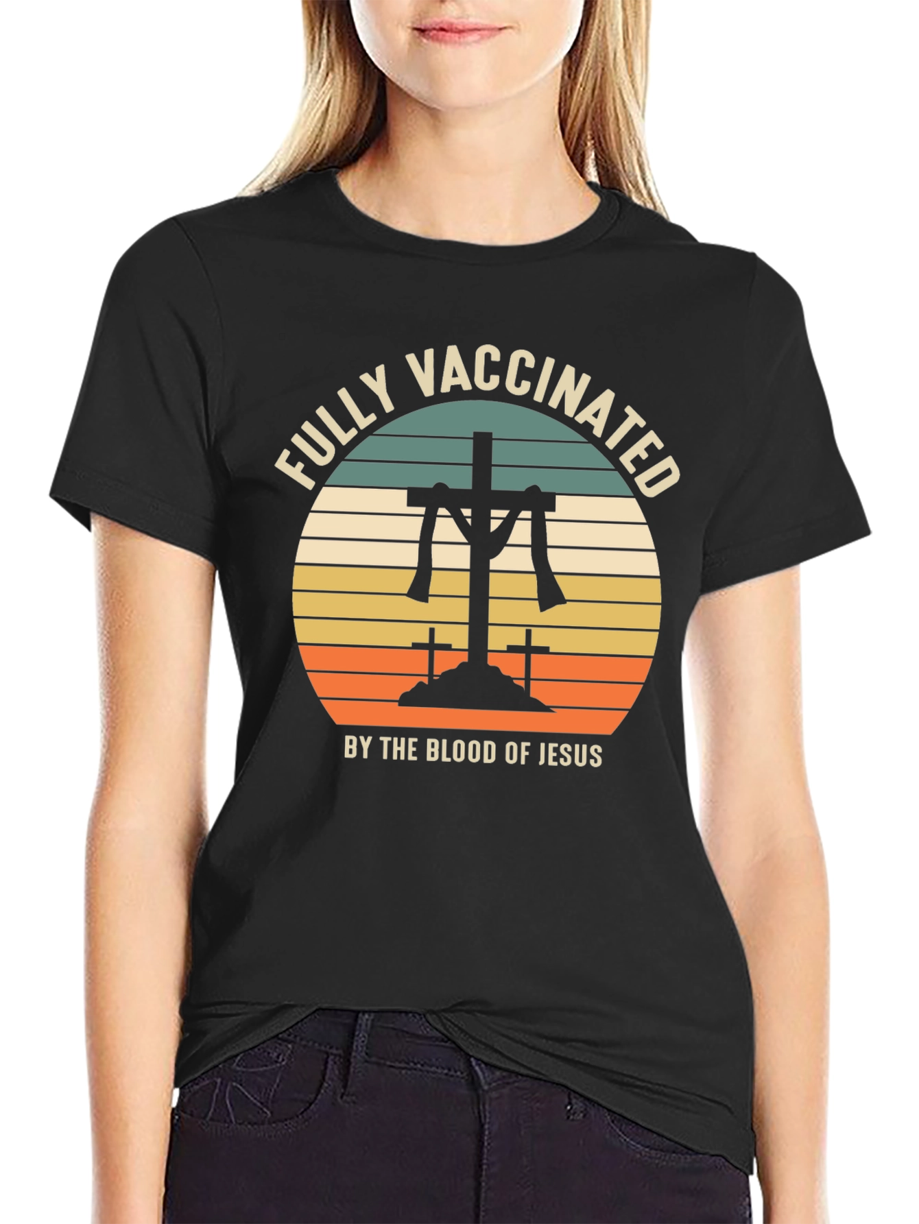 Fully Vaccinated by The Blood of Jesus Graphic T-Shirt