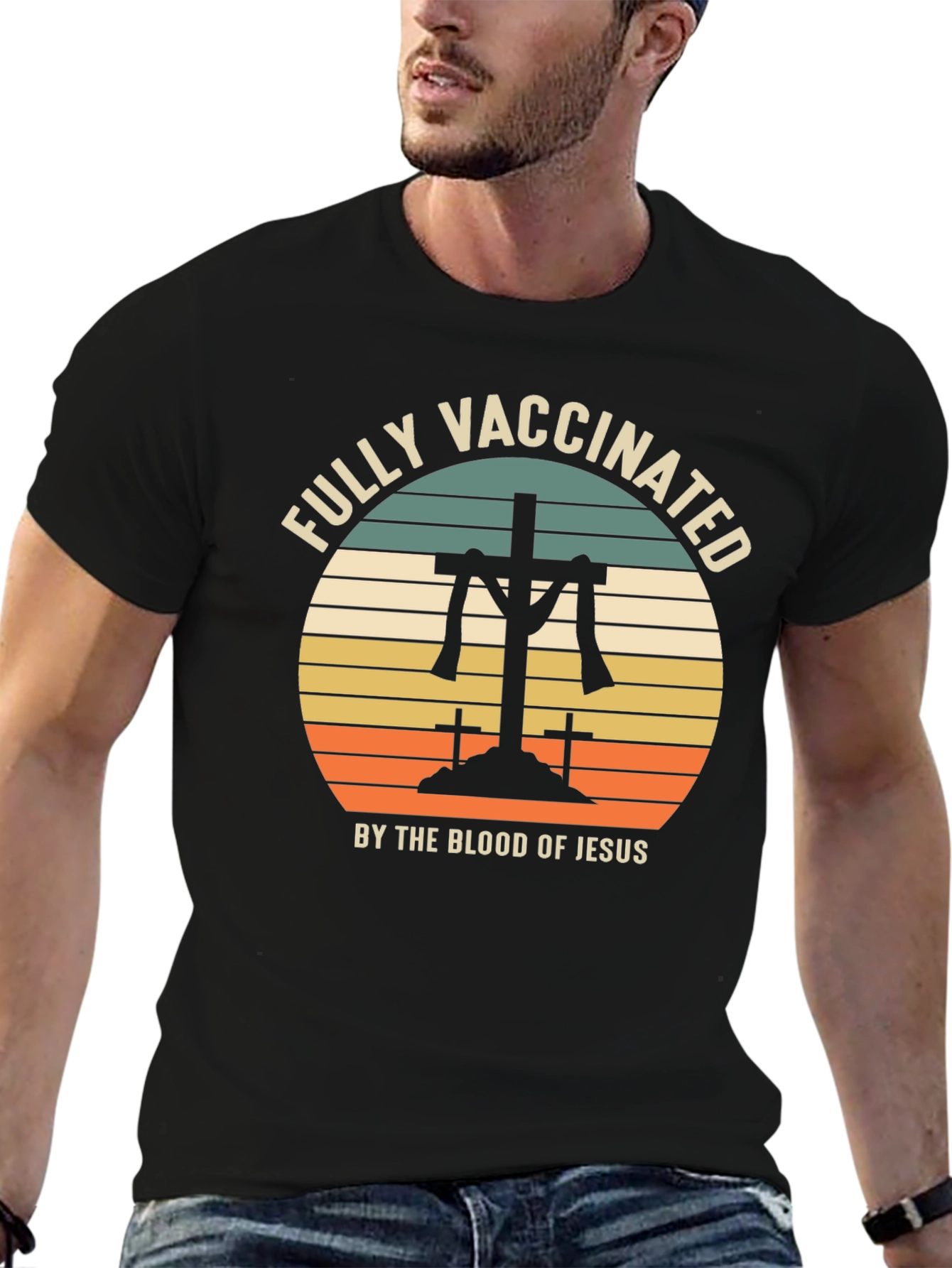 Fully Vaccinated by The Blood of Jesus Graphic T-Shirt