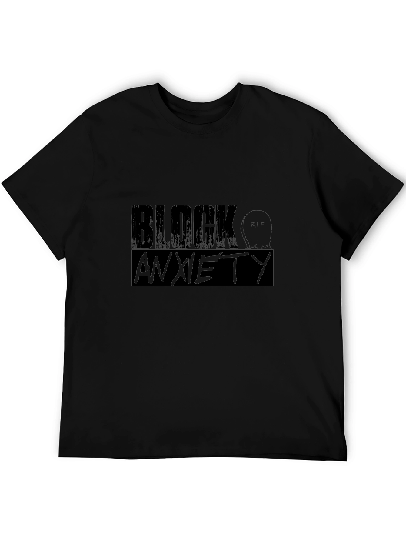 Block Anxiety Black Graphic Tee - RIP Anxiety