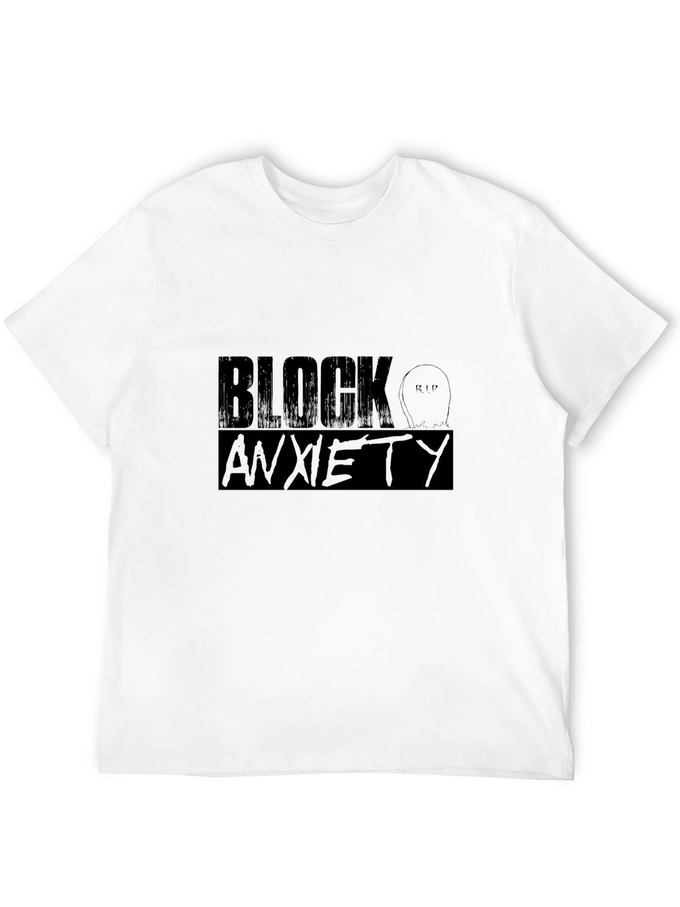 Block Anxiety Black Graphic Tee - RIP Anxiety