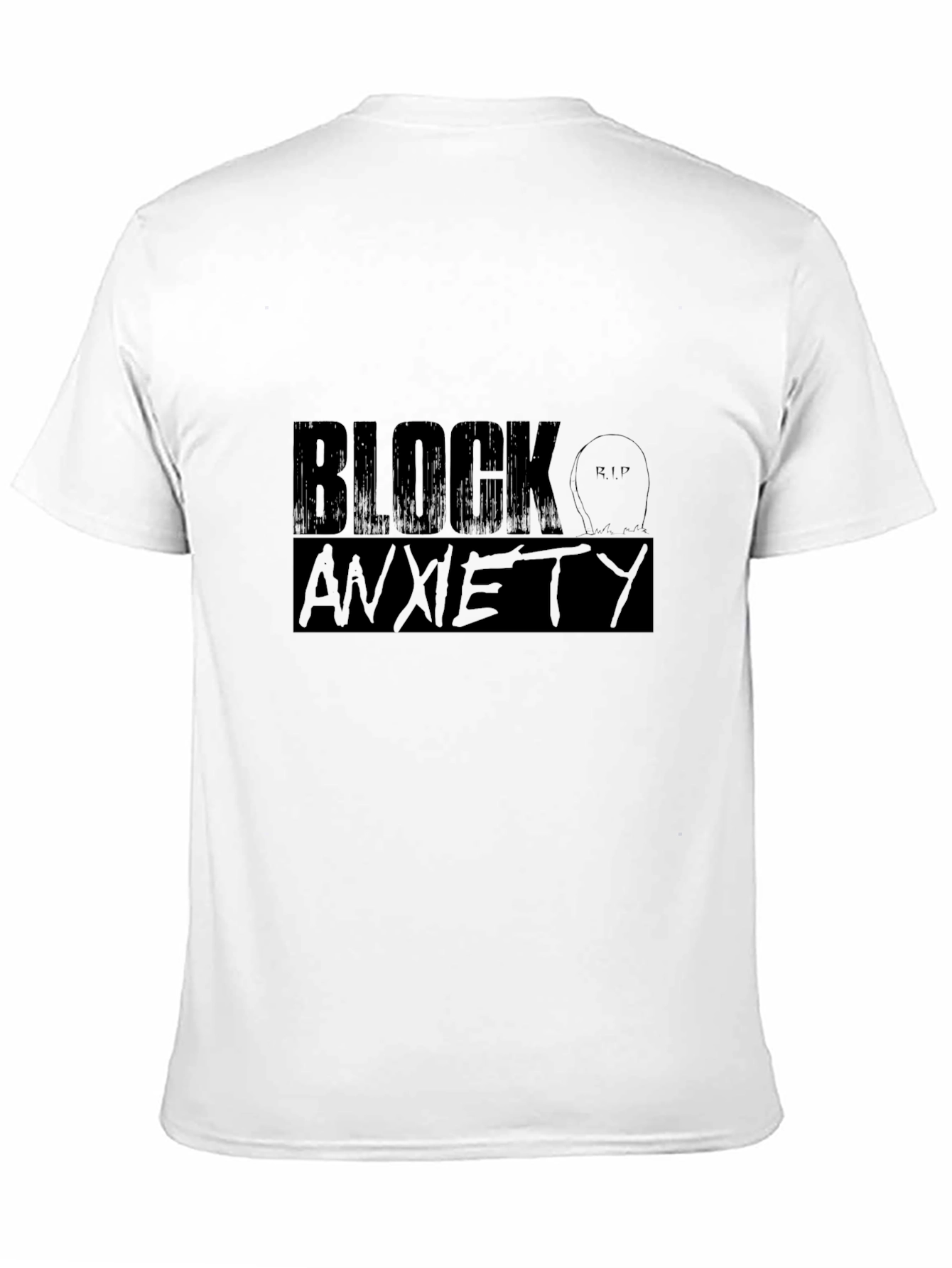 Block Anxiety Black Graphic Tee - RIP Anxiety