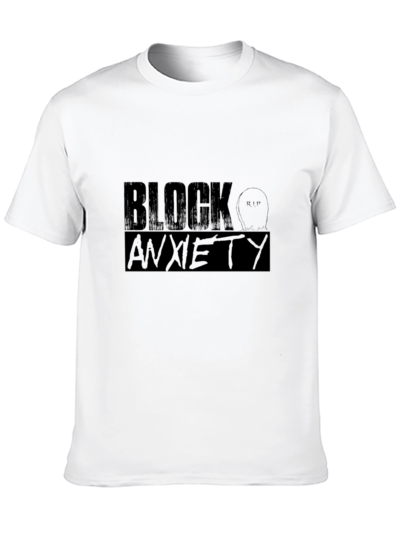 Block Anxiety Black Graphic Tee - RIP Anxiety