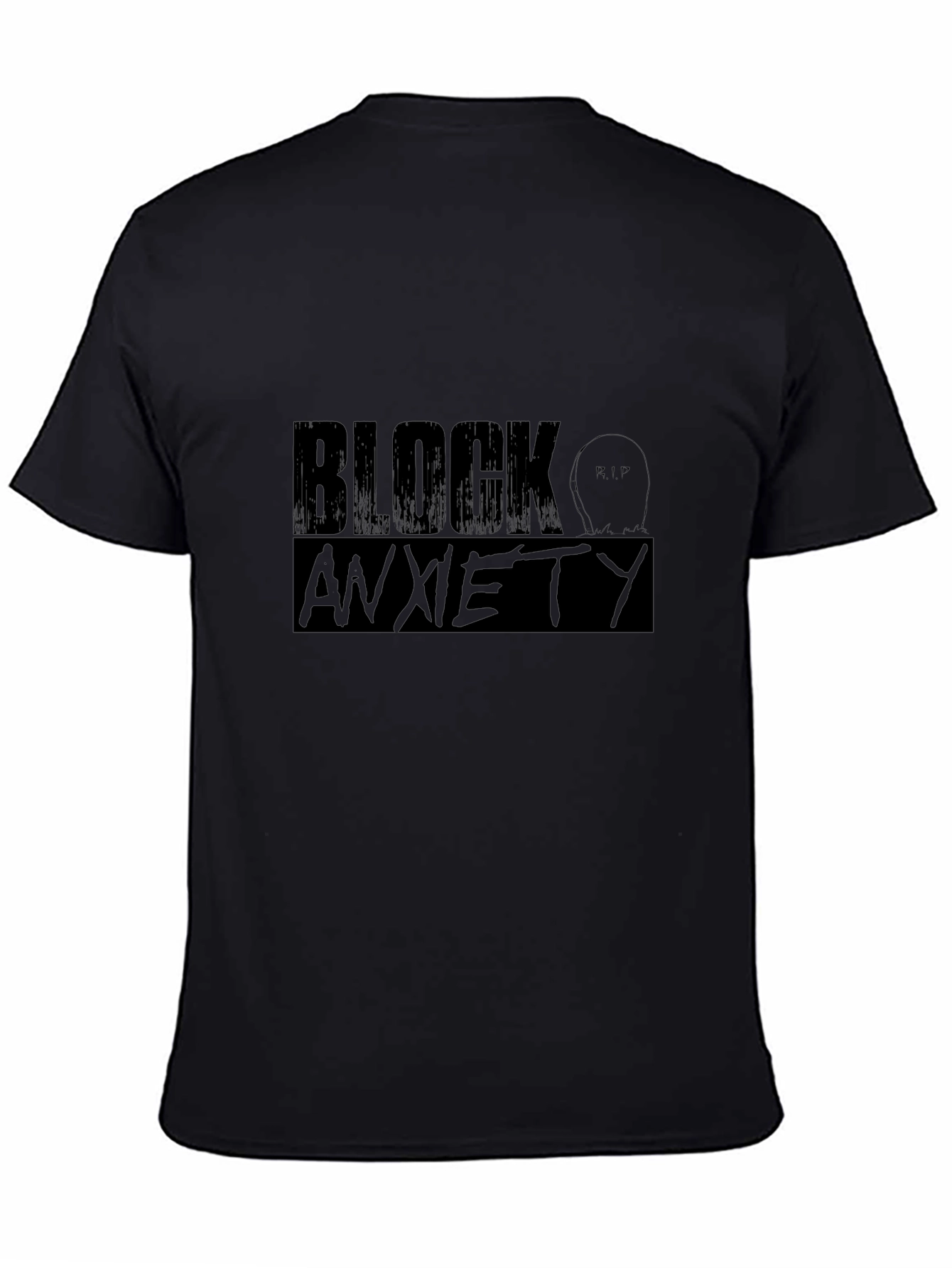 Block Anxiety Black Graphic Tee - RIP Anxiety