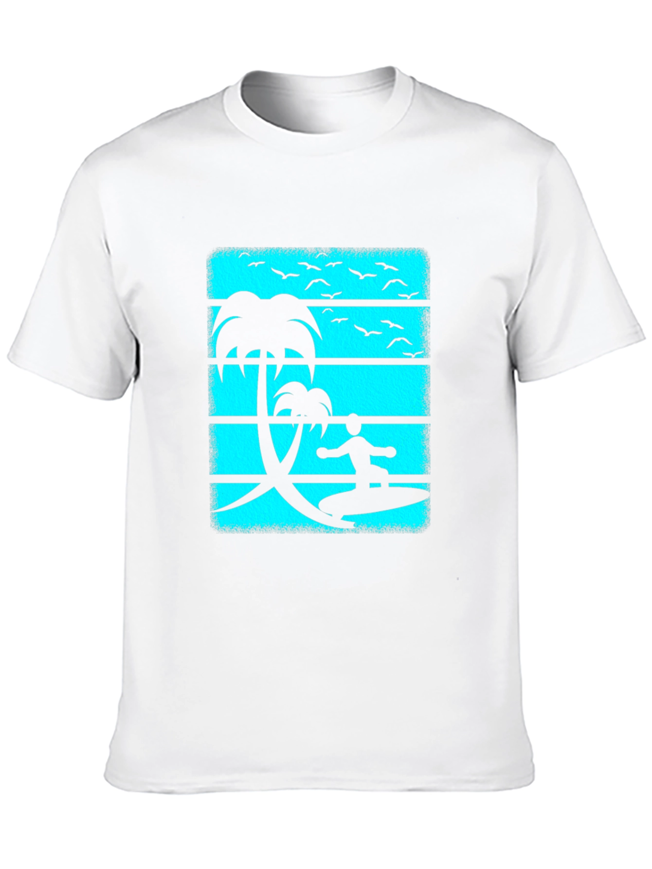 Surfer Graphic Tee - Black Cotton Beach Vibes T-Shirt