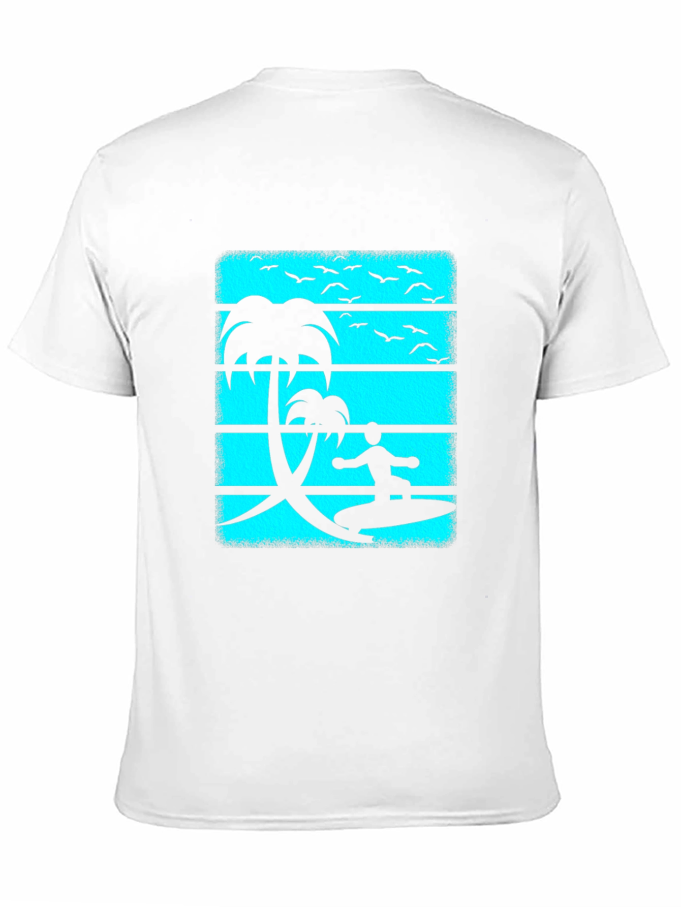 Surfer Graphic Tee - Black Cotton Beach Vibes T-Shirt