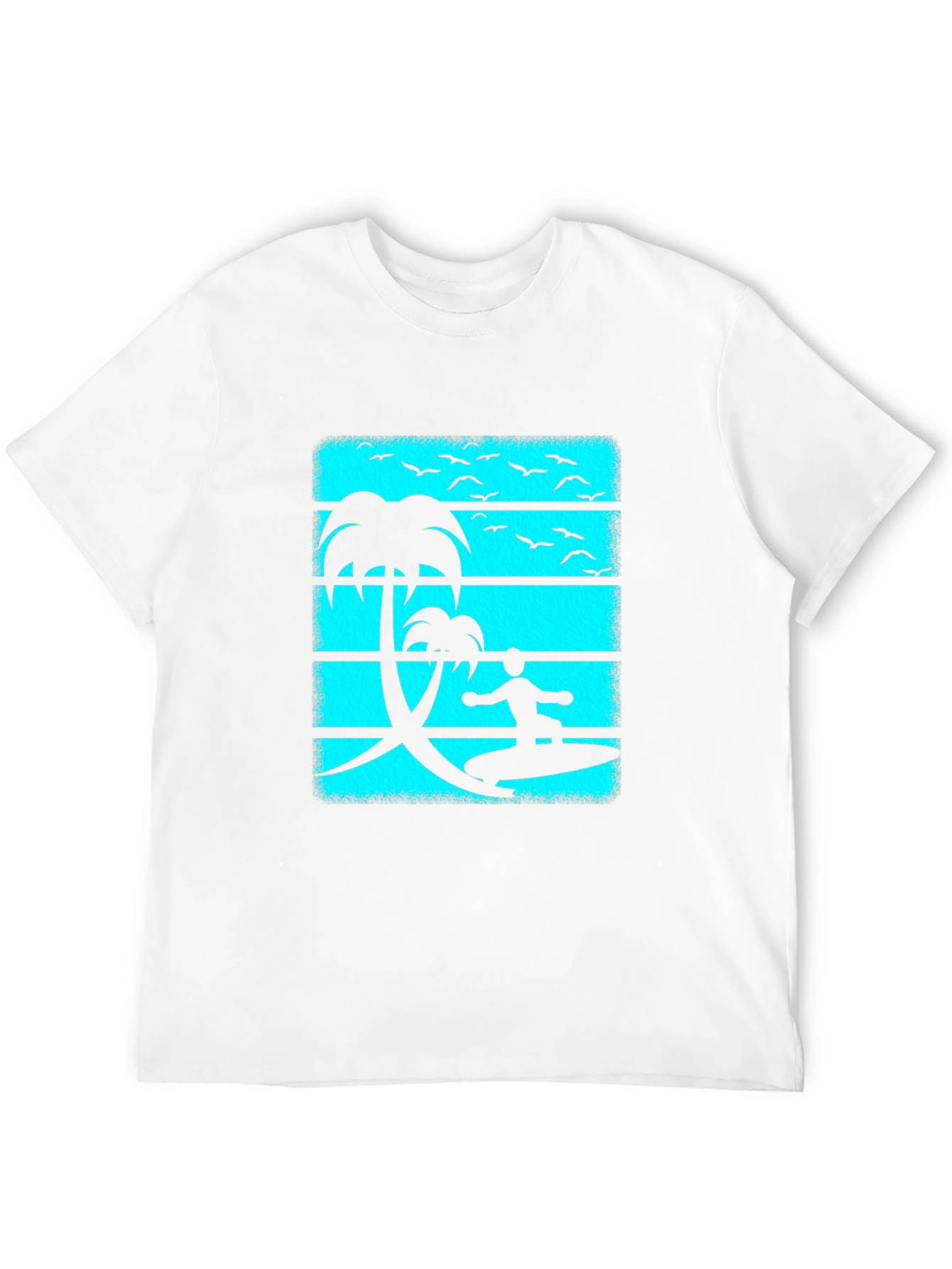 Surfer Graphic Tee - Black Cotton Beach Vibes T-Shirt