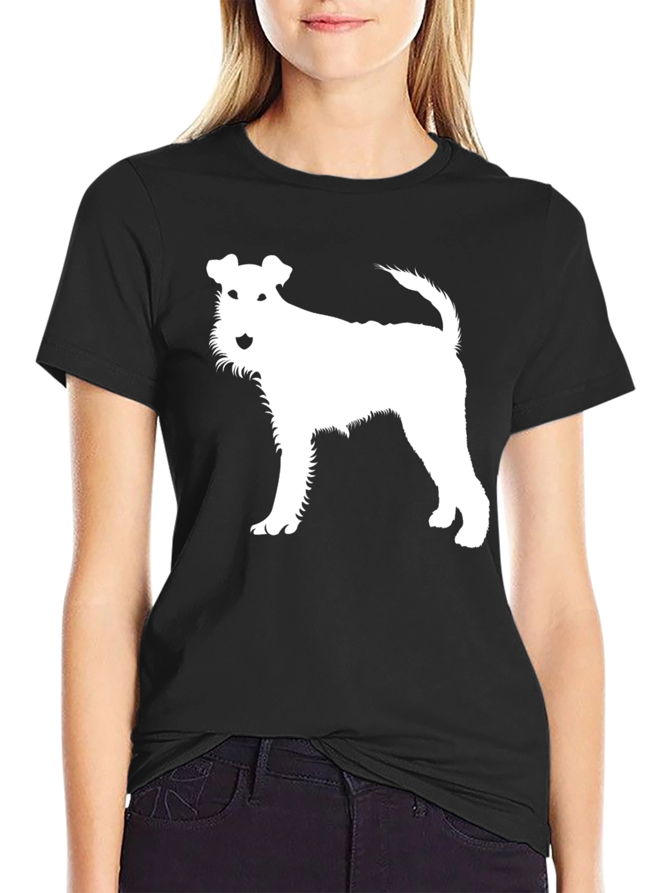 Dog Silhouette Black T-Shirt