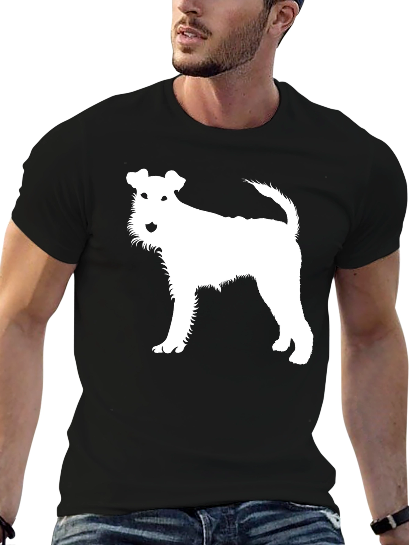 Dog Silhouette Black T-Shirt
