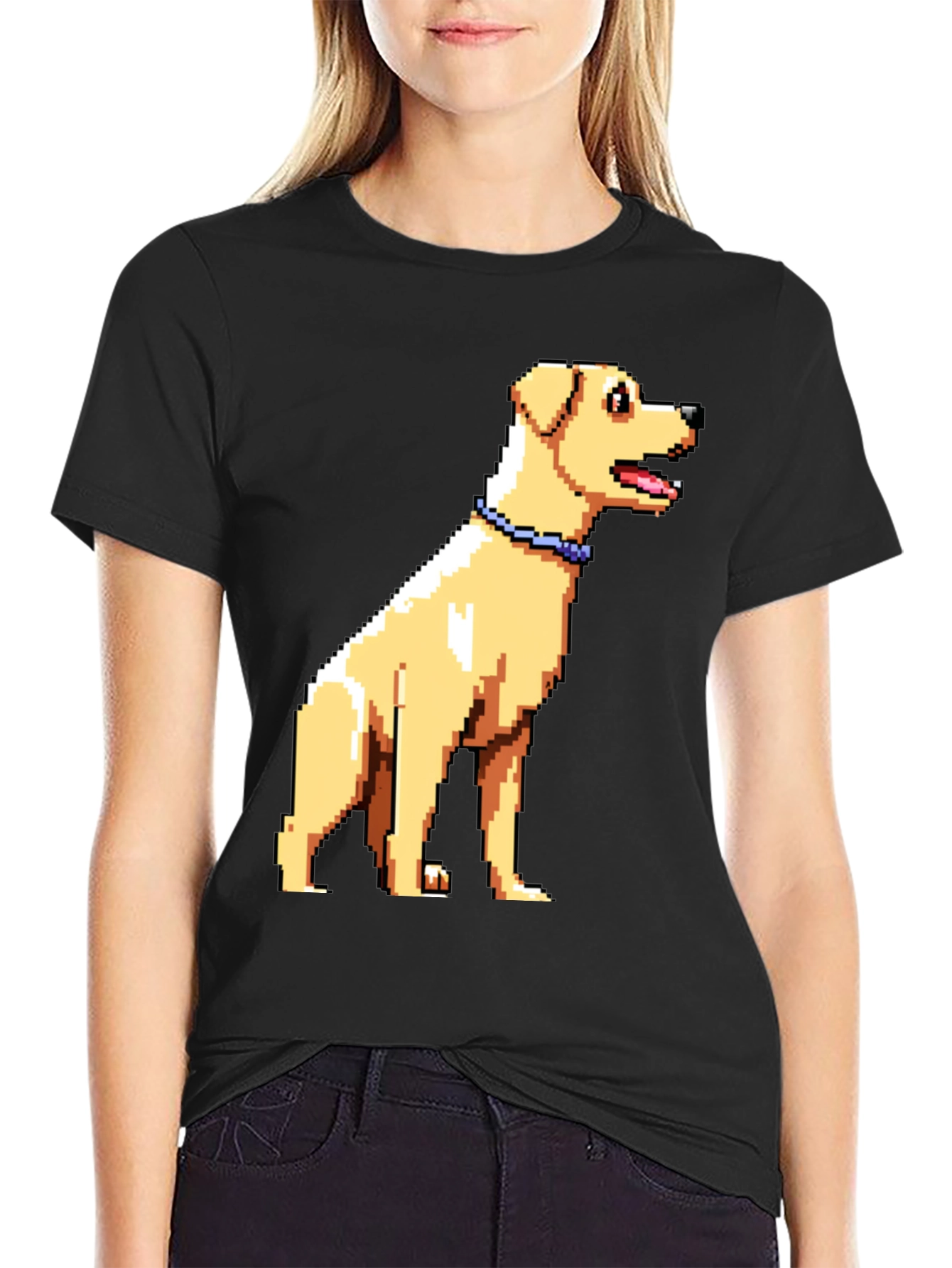 Pixel Art Dog Graphic T-Shirt