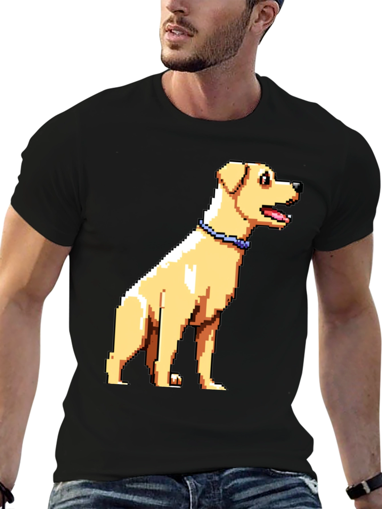 Pixel Art Dog Graphic T-Shirt