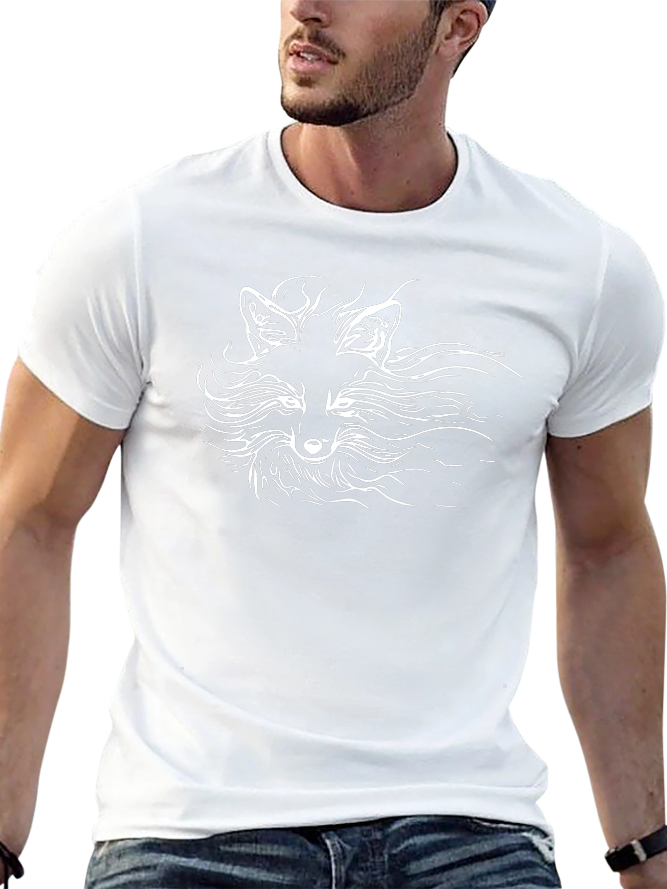 Fox Graphic Print Black T-Shirt