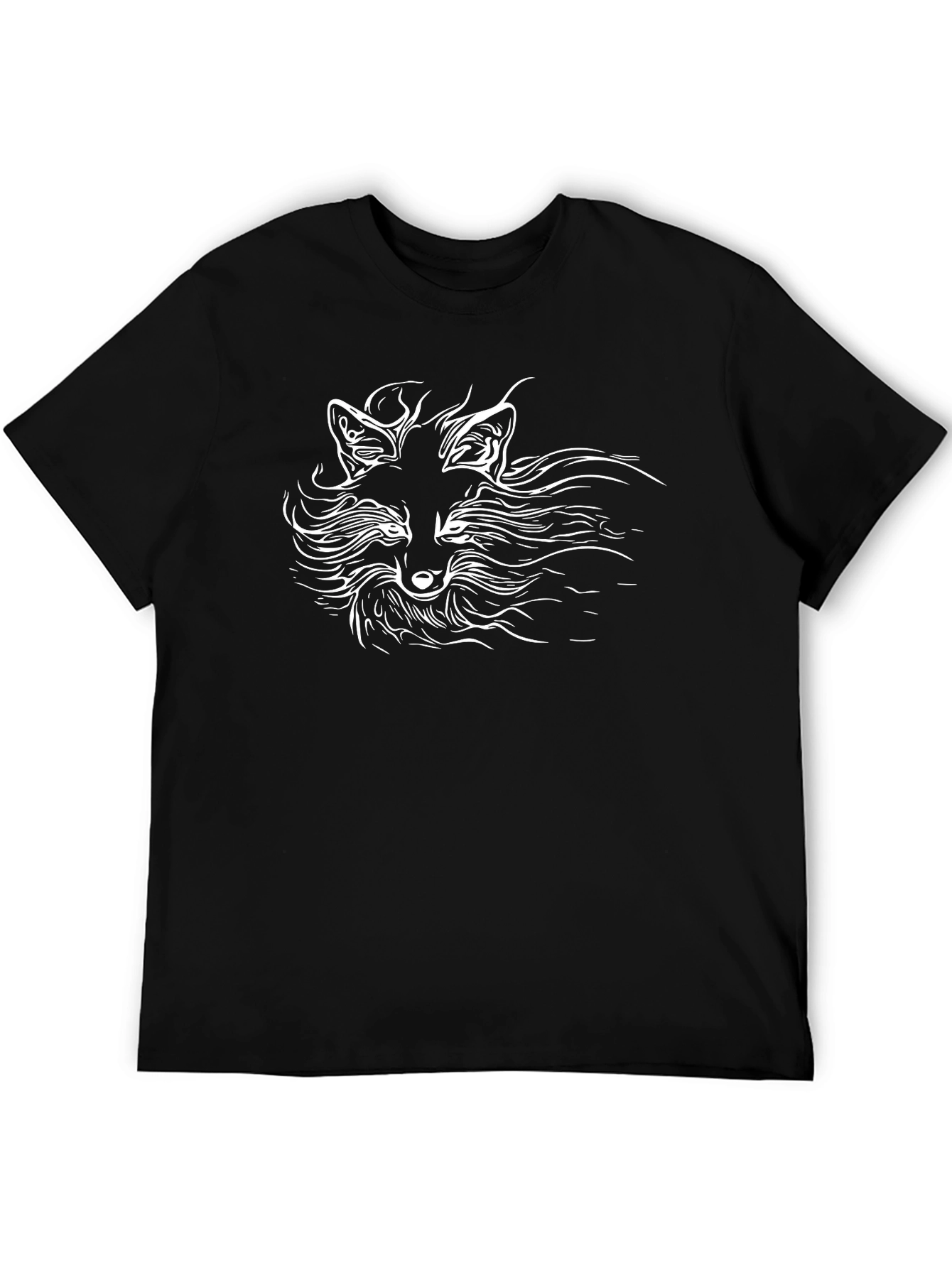 Fox Graphic Print Black T-Shirt