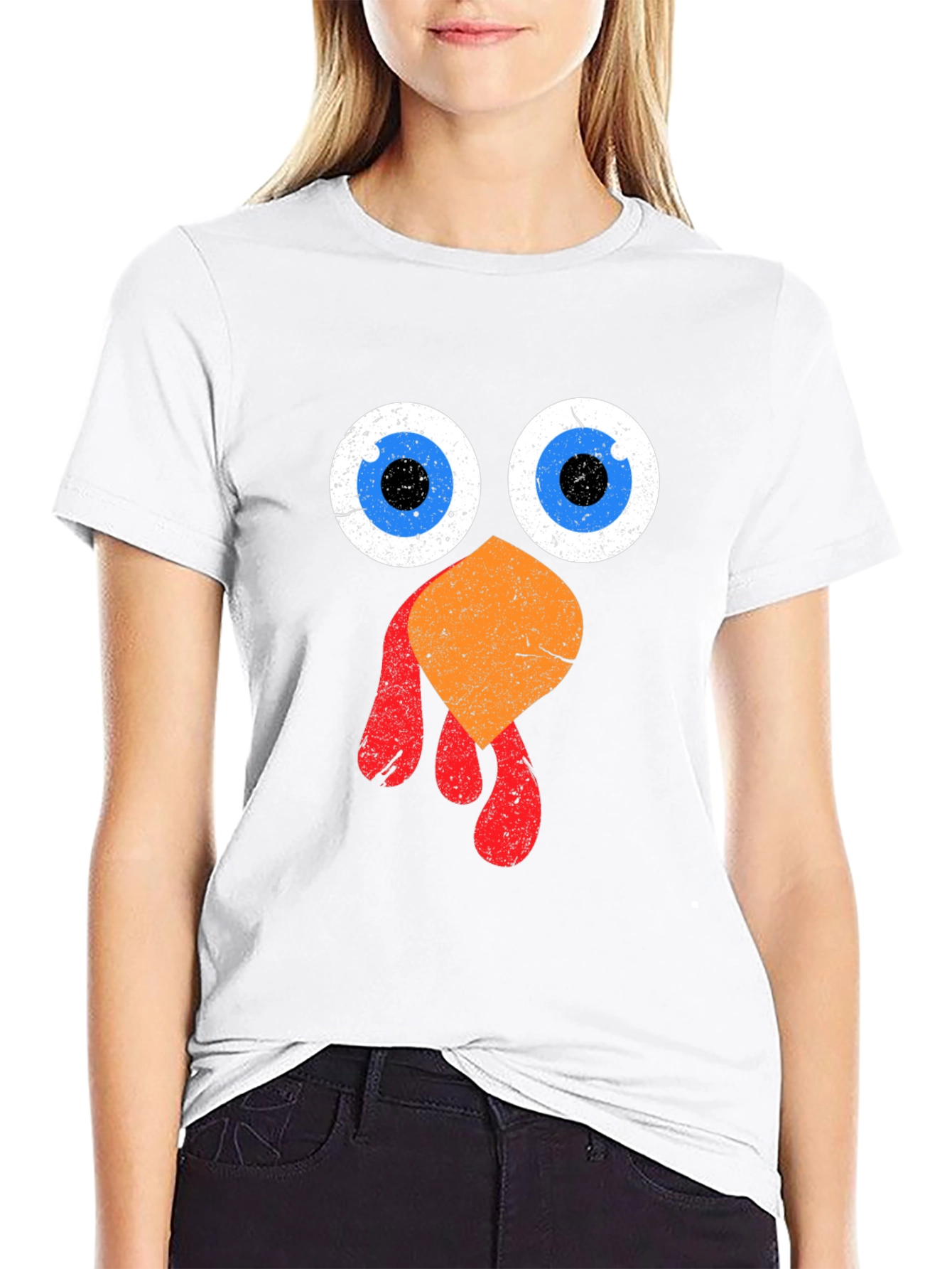 Funny Thanksgiving Turkey Face Graphic Tee