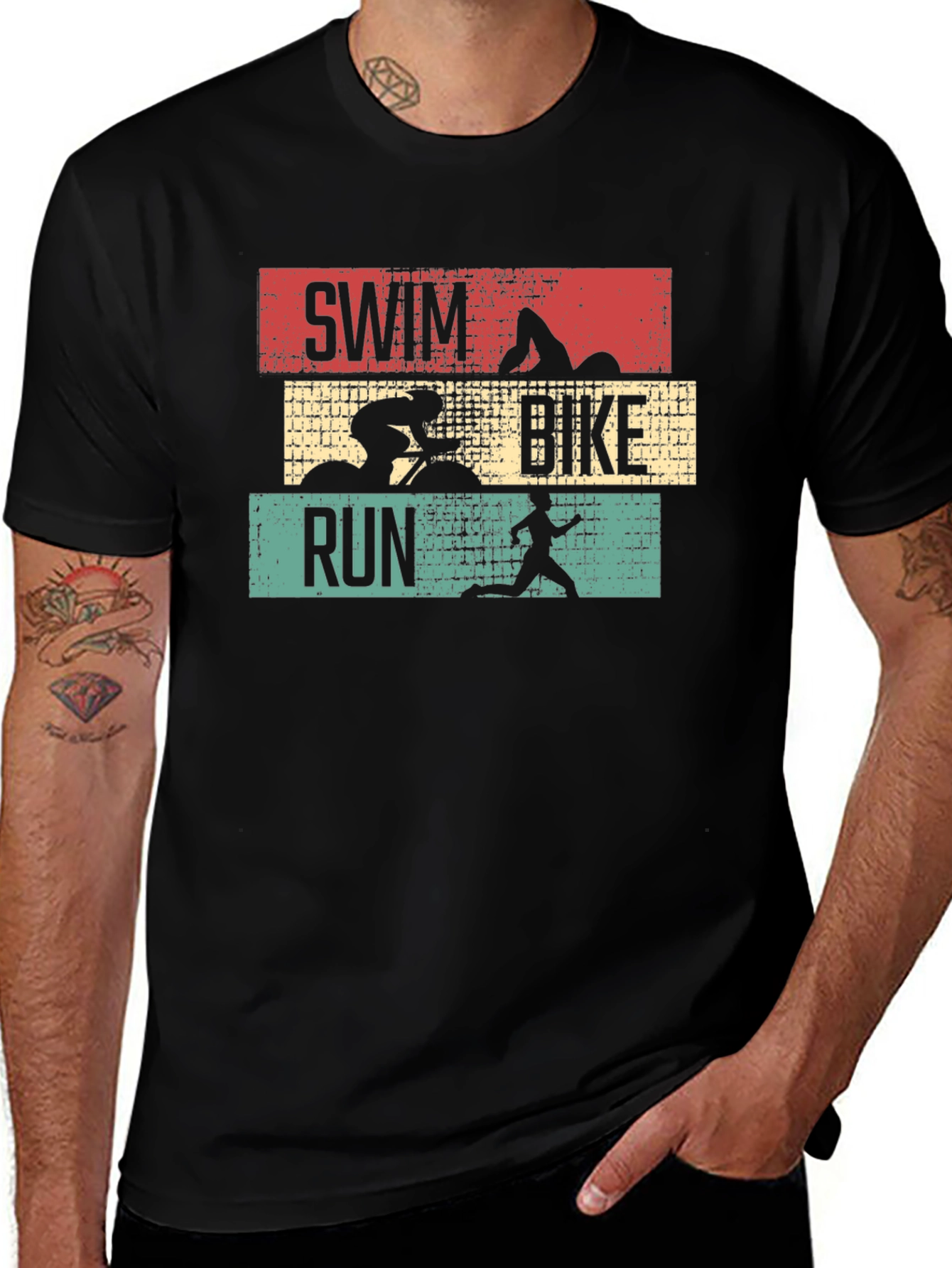 Triathlon Swim Bike Run Graphic T-Shirt