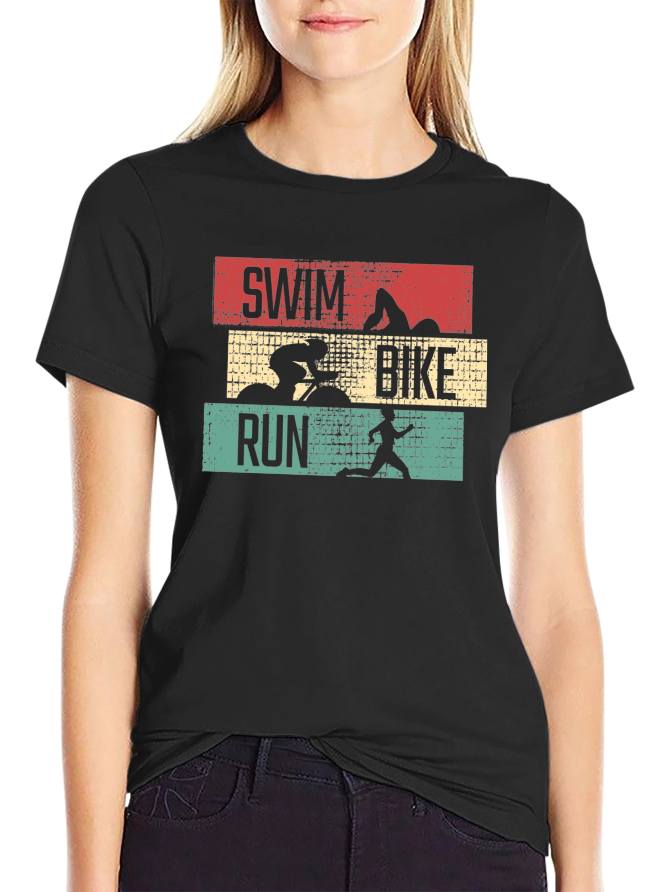 Triathlon Swim Bike Run Graphic T-Shirt