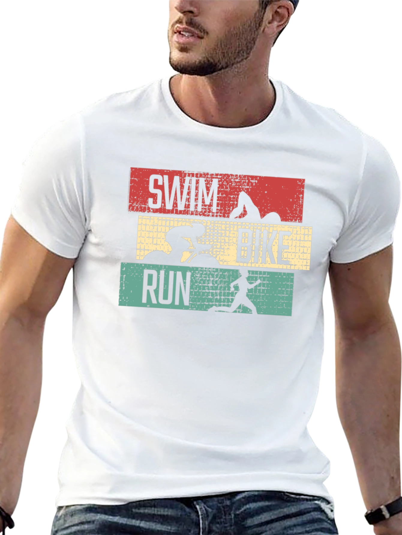 Triathlon Swim Bike Run Graphic T-Shirt