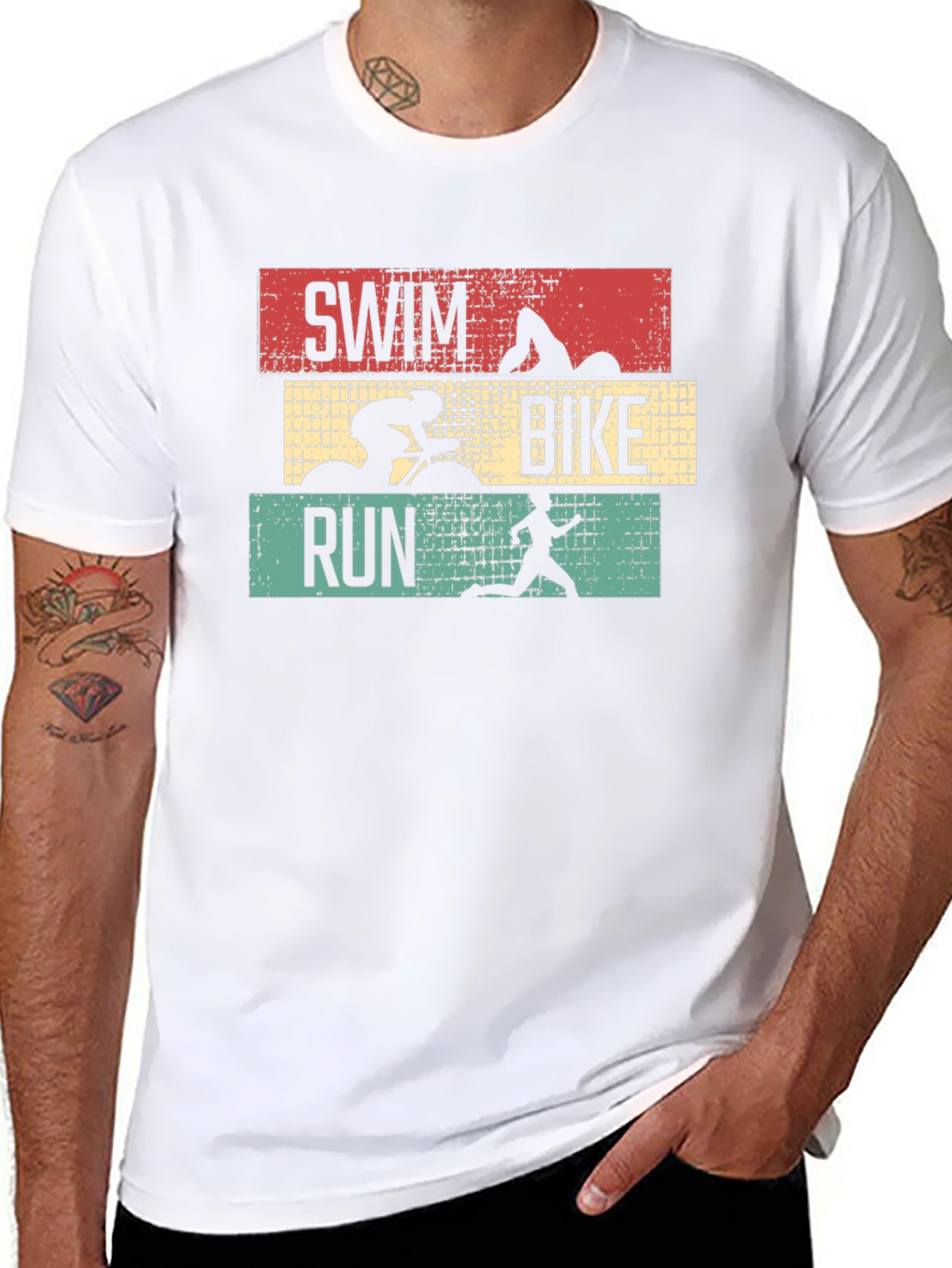 Triathlon Swim Bike Run Graphic T-Shirt