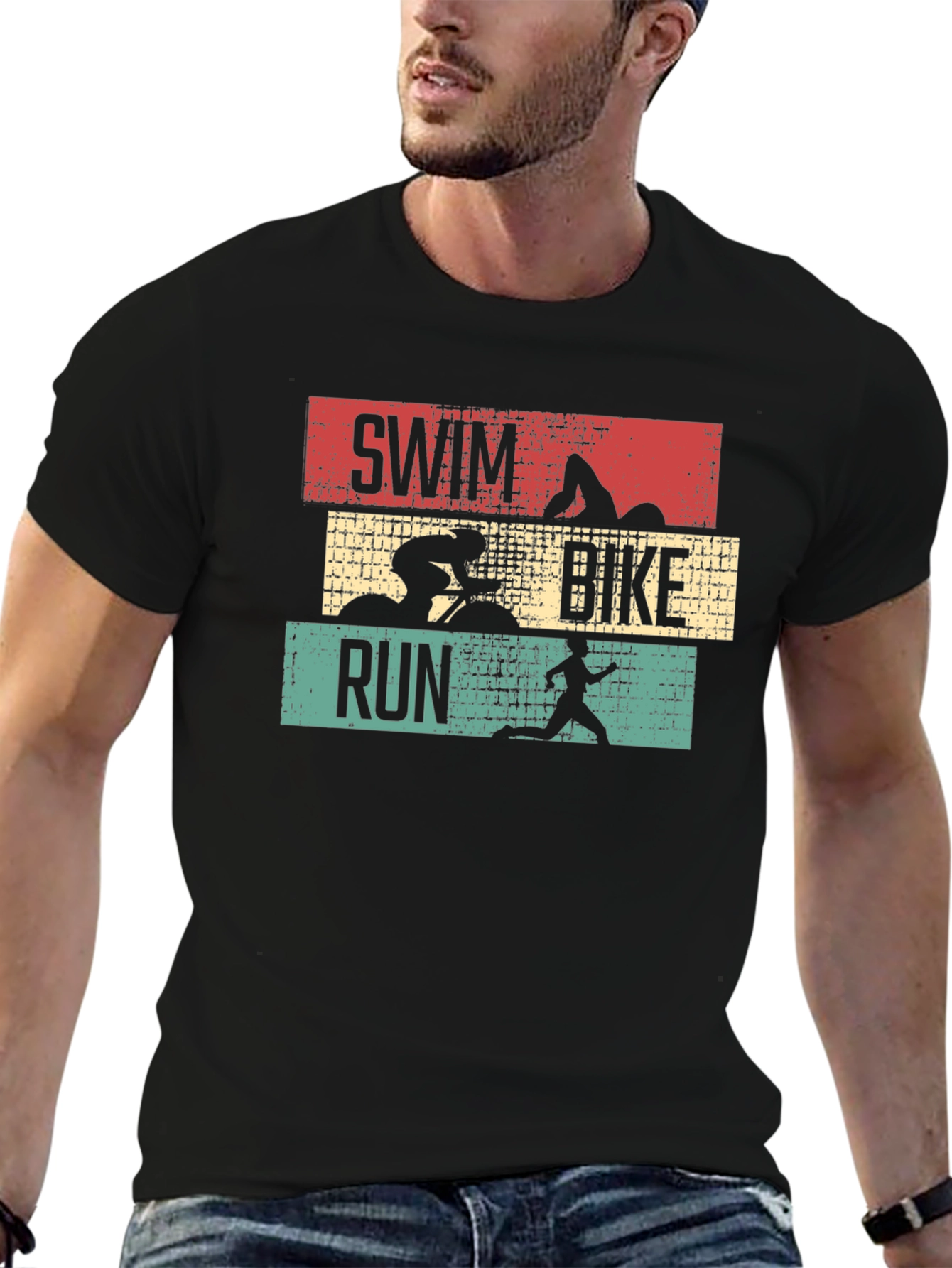 Triathlon Swim Bike Run Graphic T-Shirt