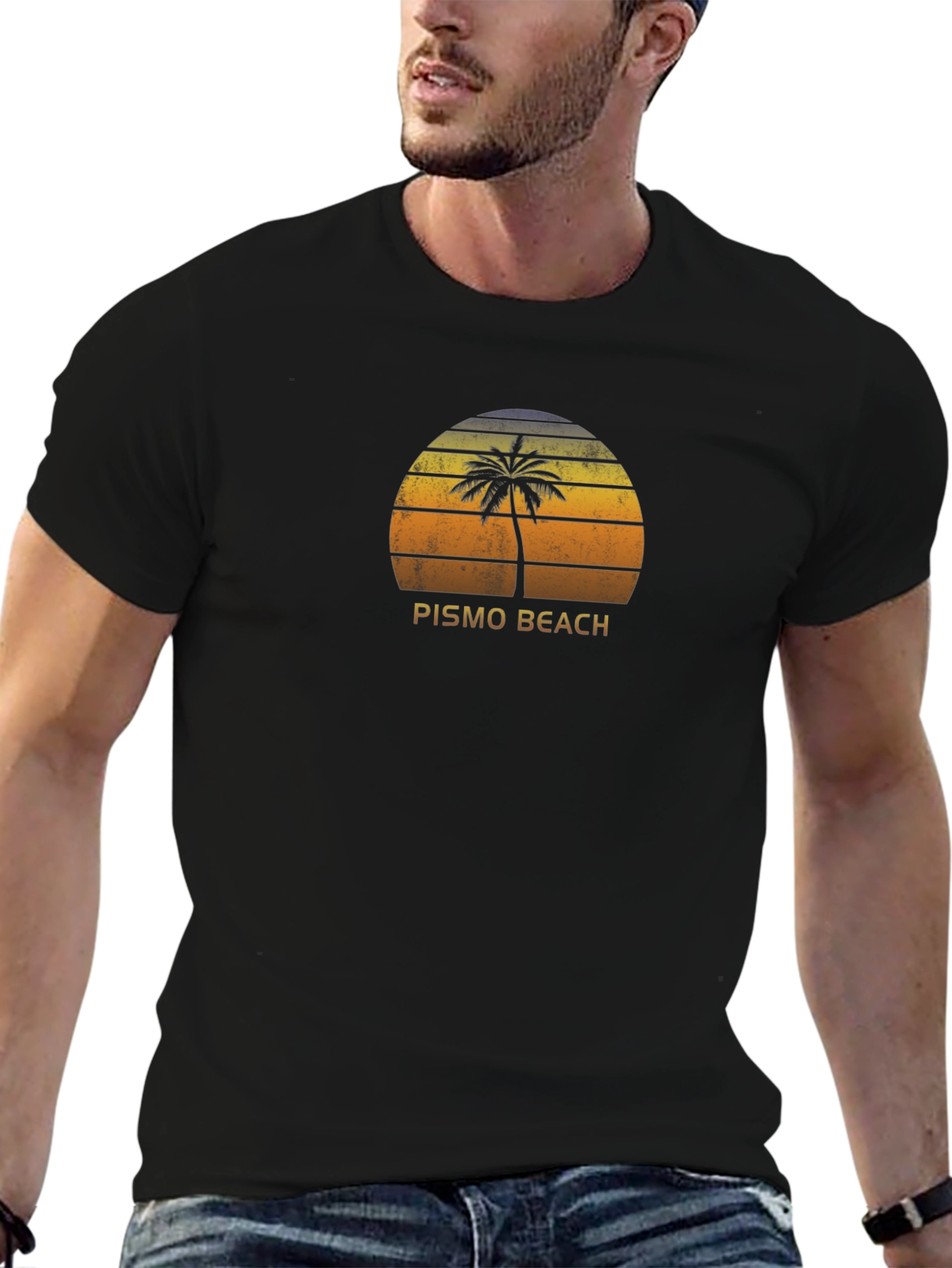 Pismo Beach Sunset Palm Tree T-Shirt