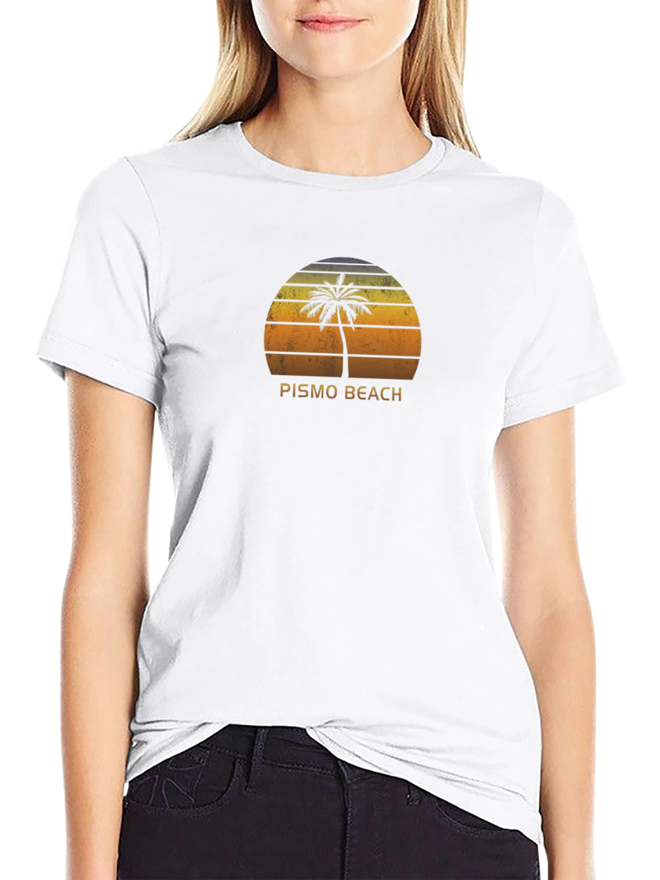 Pismo Beach Sunset Palm Tree T-Shirt
