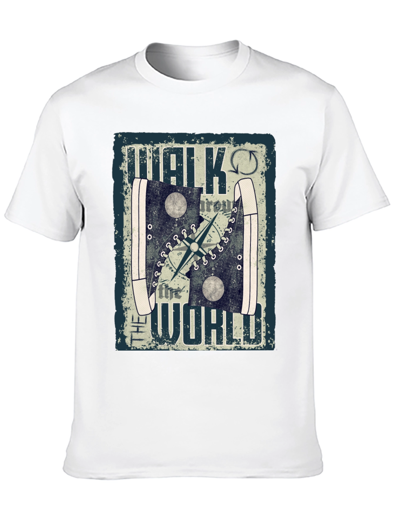 Walk the World T-Shirt Travel Compass Design
