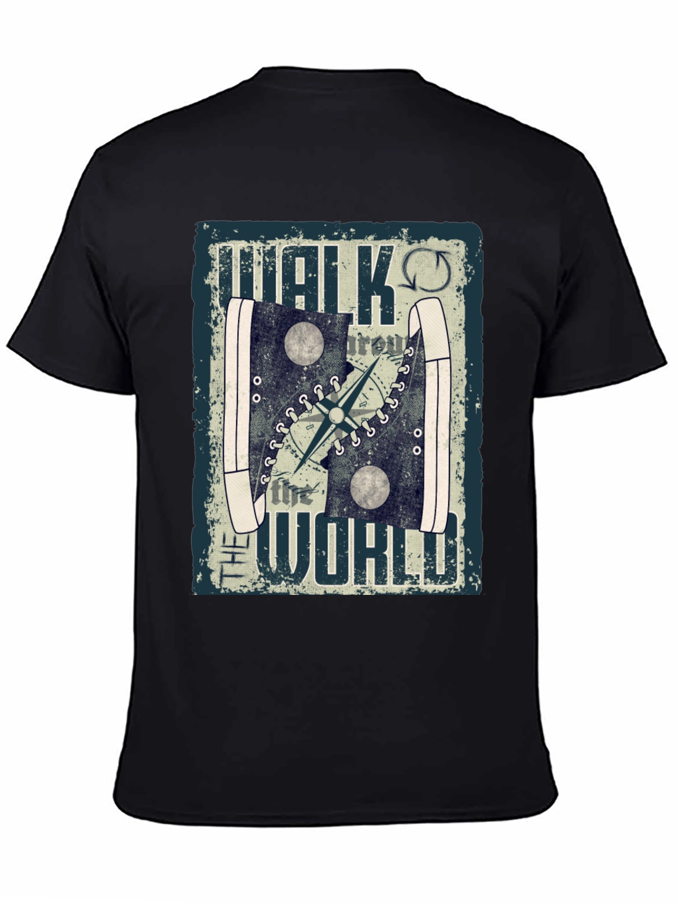Walk the World T-Shirt Travel Compass Design