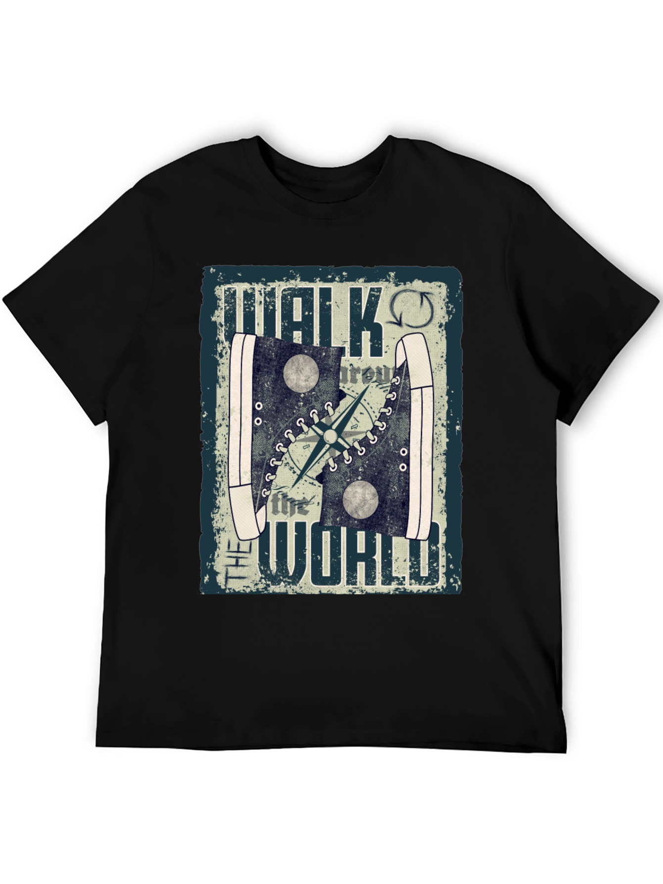 Walk the World T-Shirt Travel Compass Design