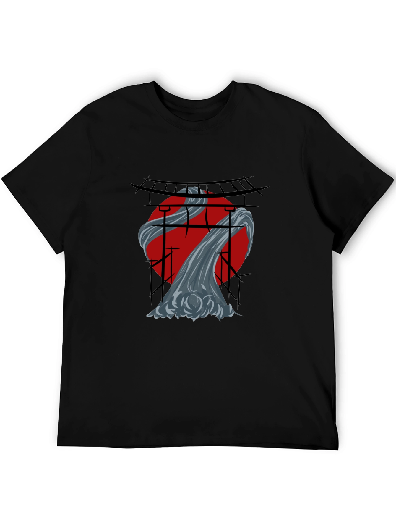 Japanese Art Graphic T-Shirt - Black