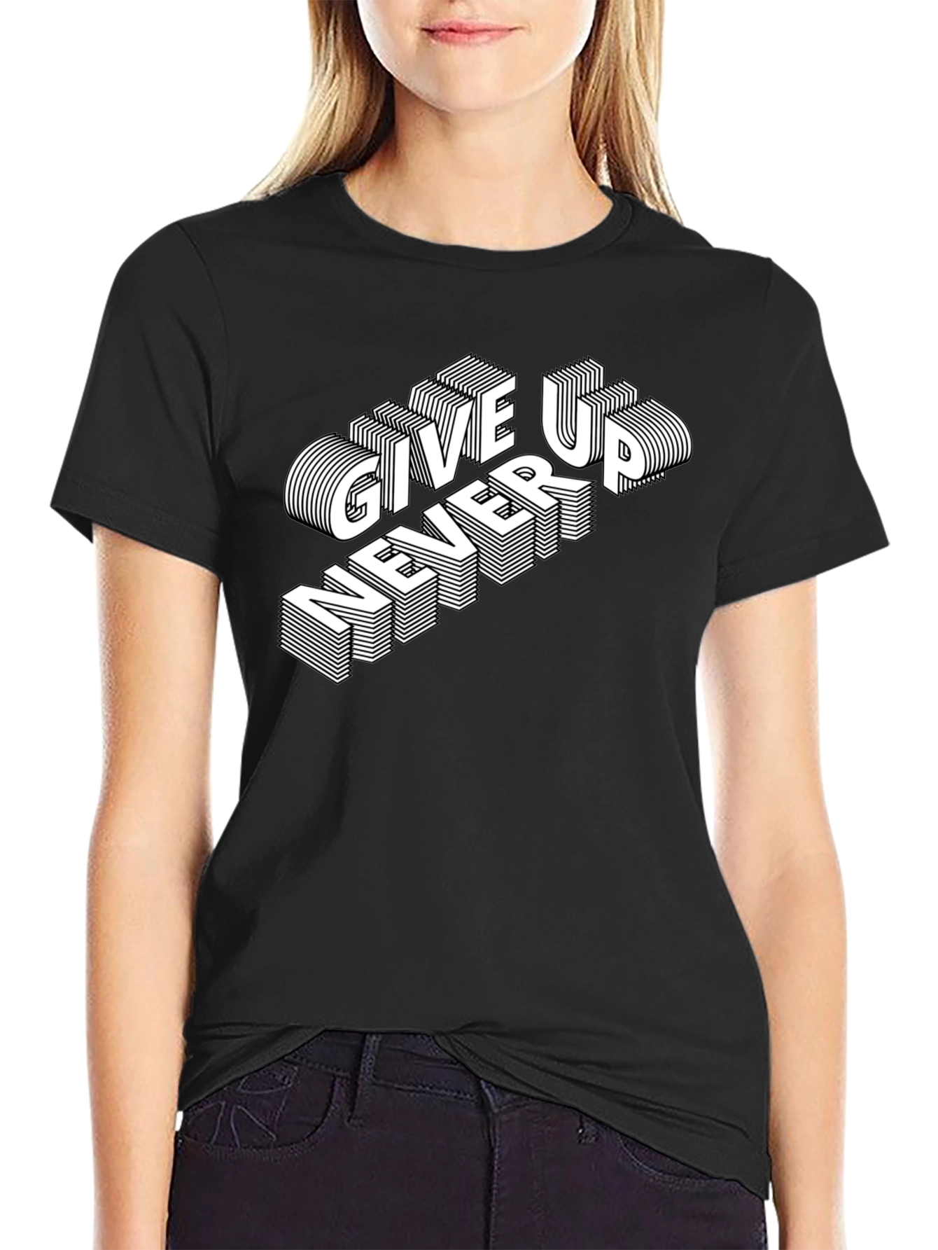 Never Give Up Graphic Tee - Stylish Statement Shirt