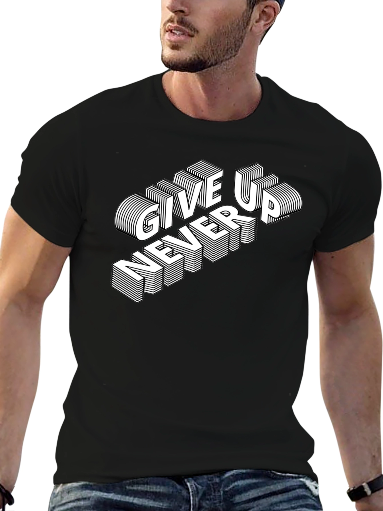Never Give Up Graphic Tee - Stylish Statement Shirt