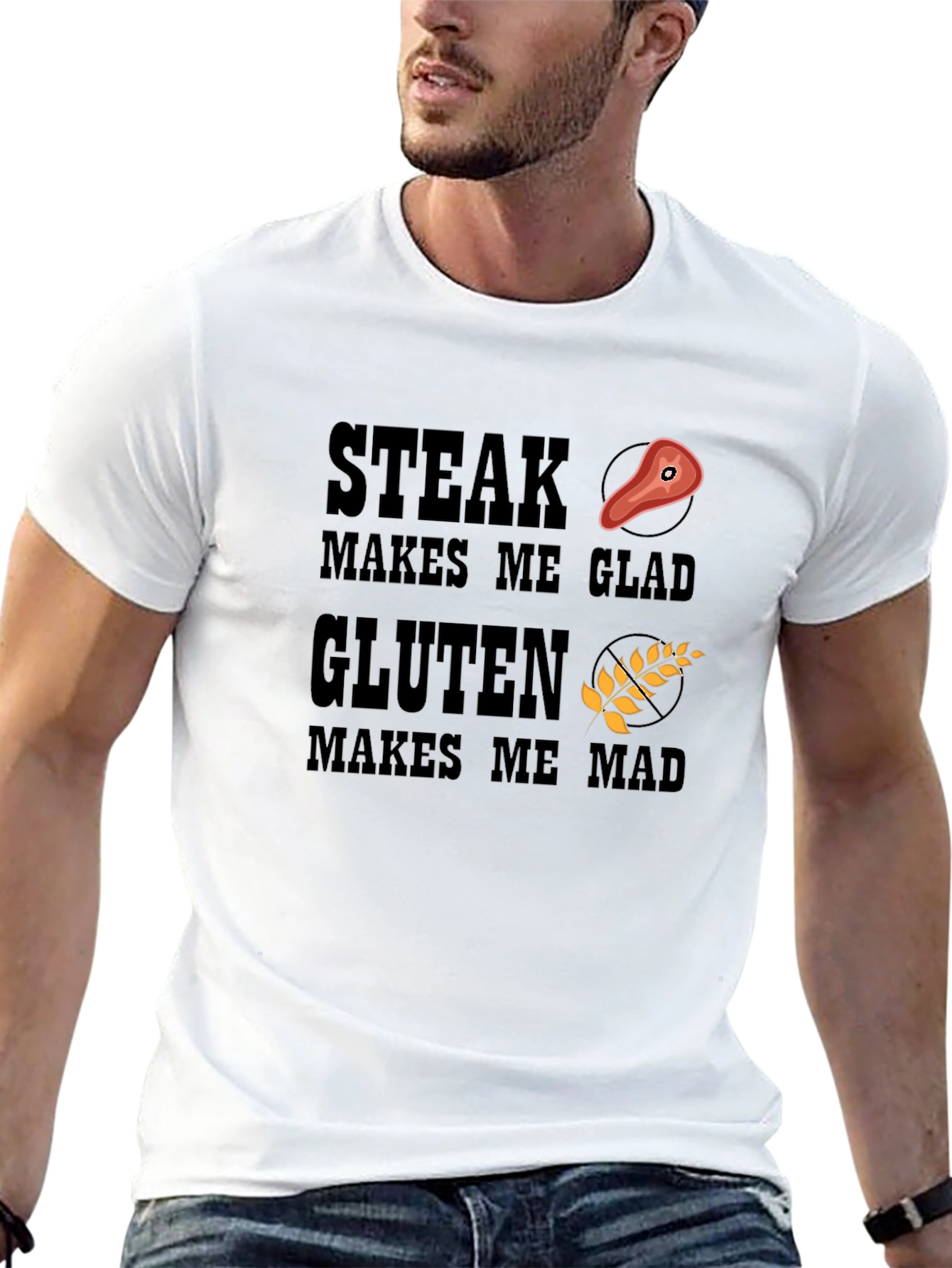 Steak Makes Me Glad Gluten Makes Me Mad T-Shirt