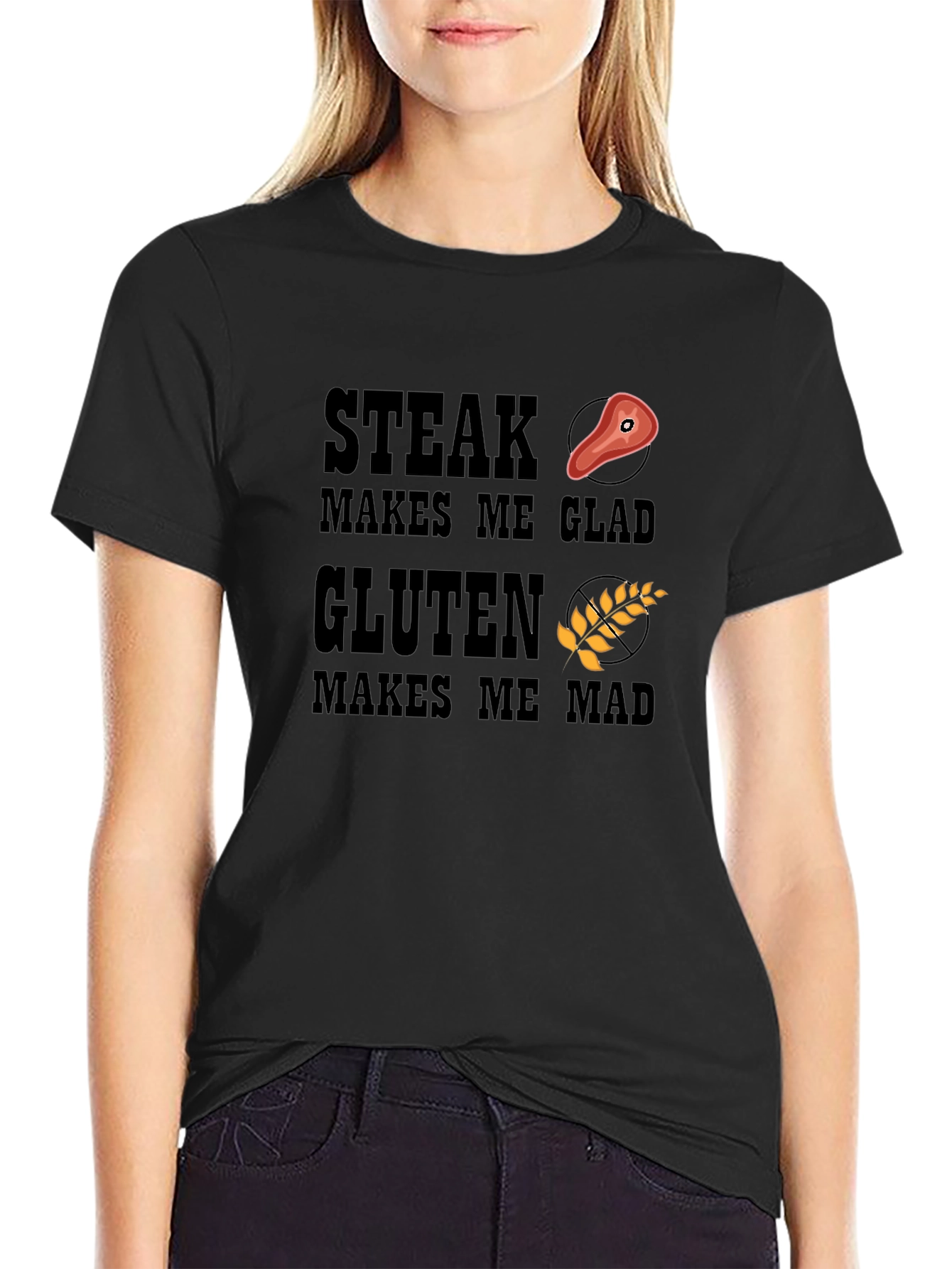Steak Makes Me Glad Gluten Makes Me Mad T-Shirt