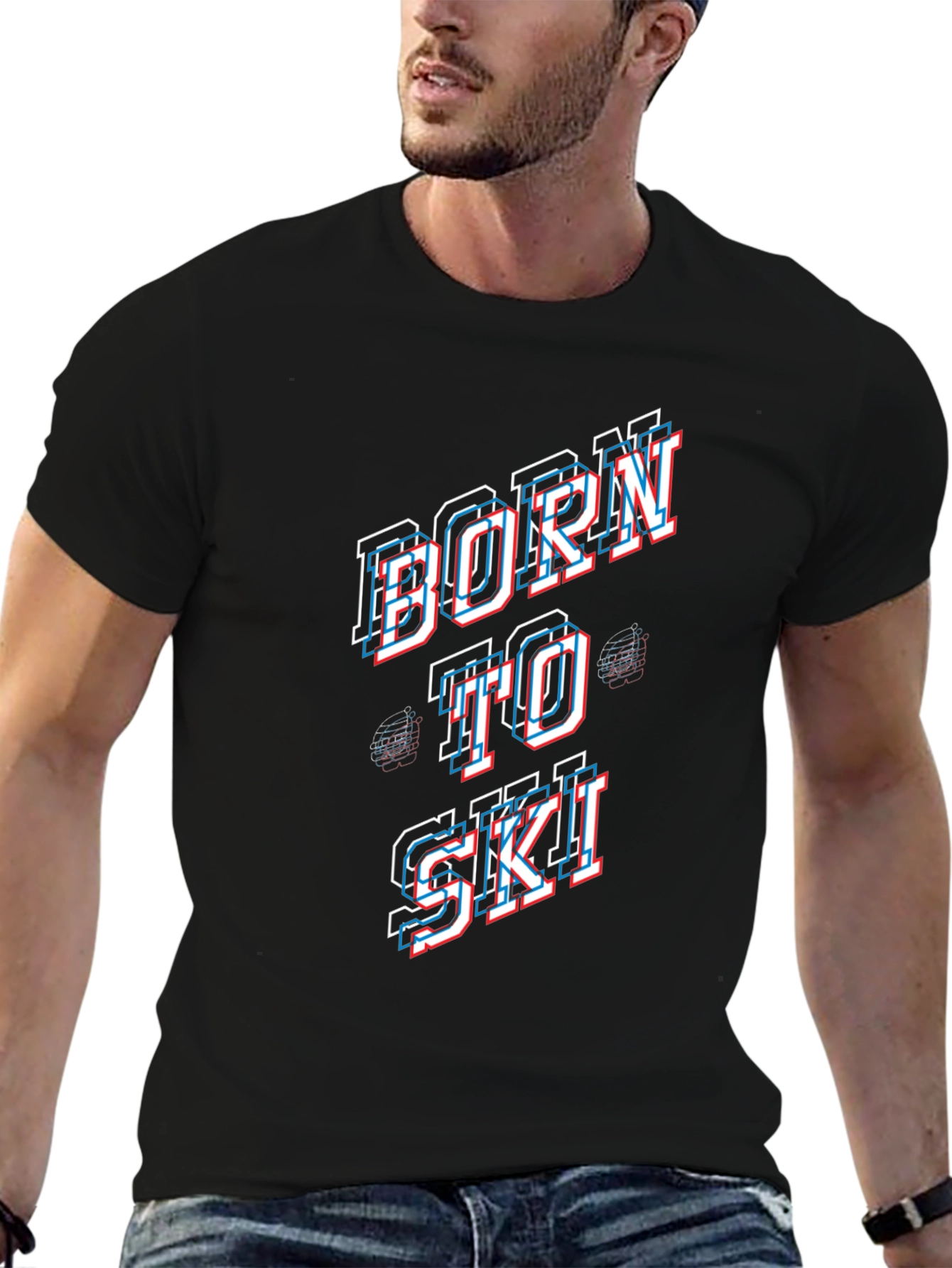 Born to Ski Black Graphic Tee