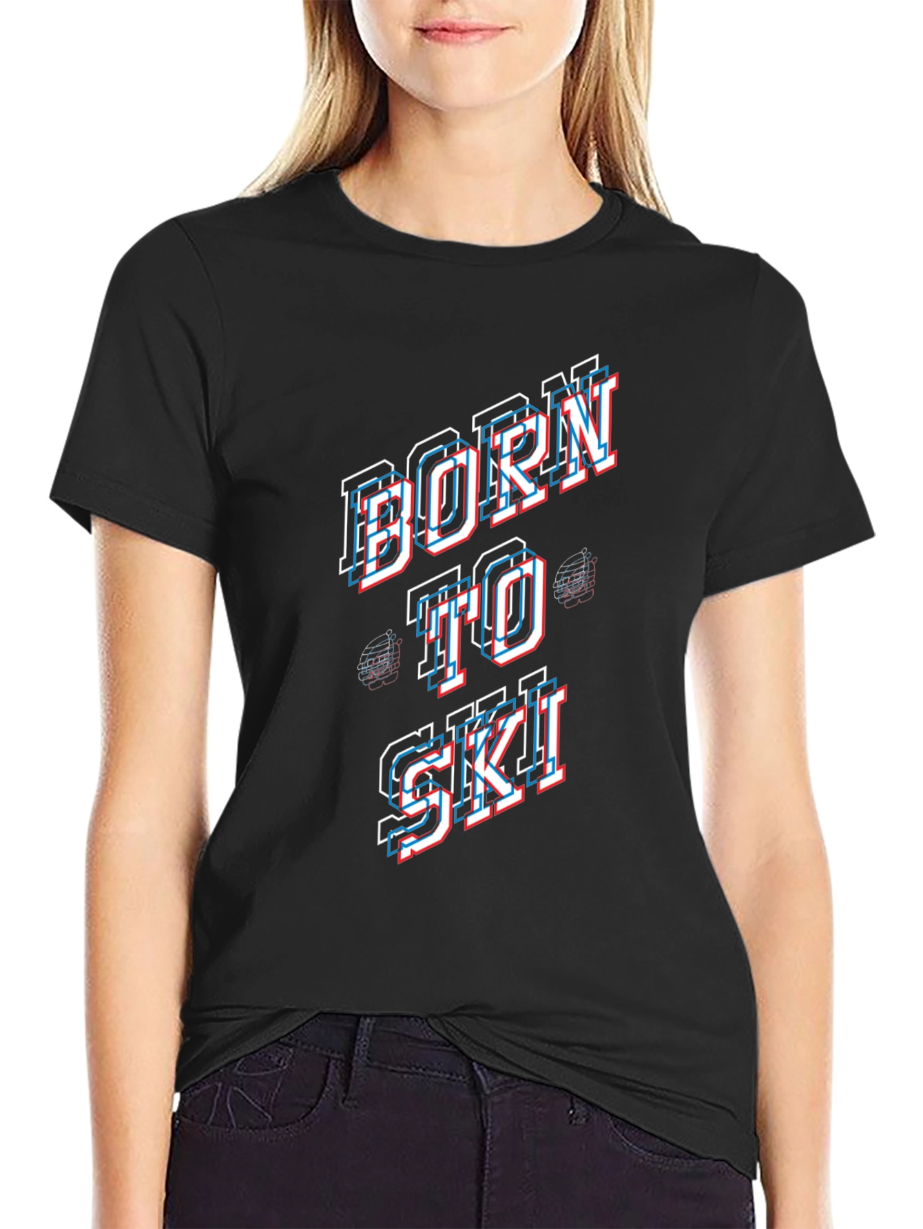 Born to Ski Black Graphic Tee