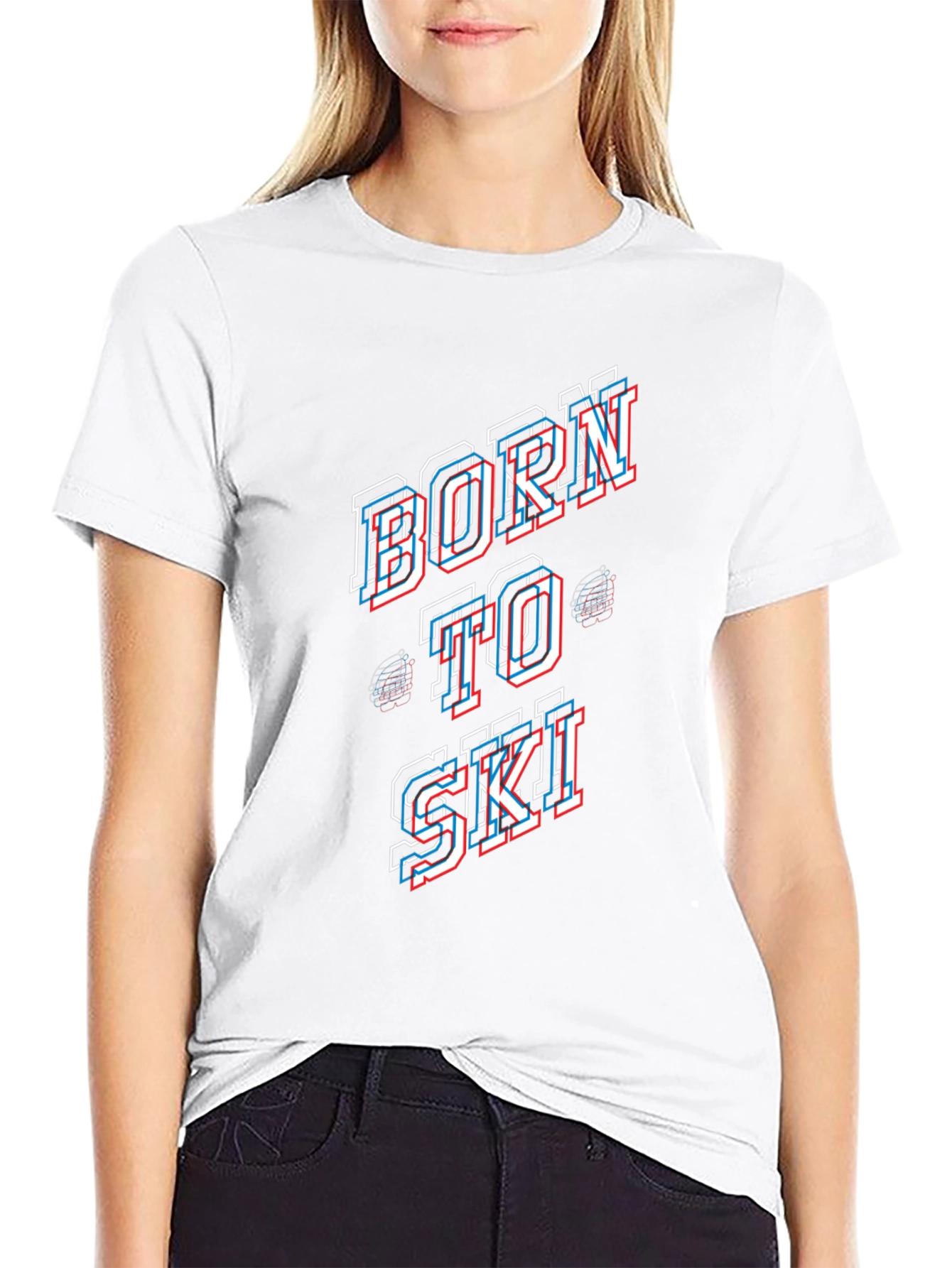 Born to Ski Black Graphic Tee