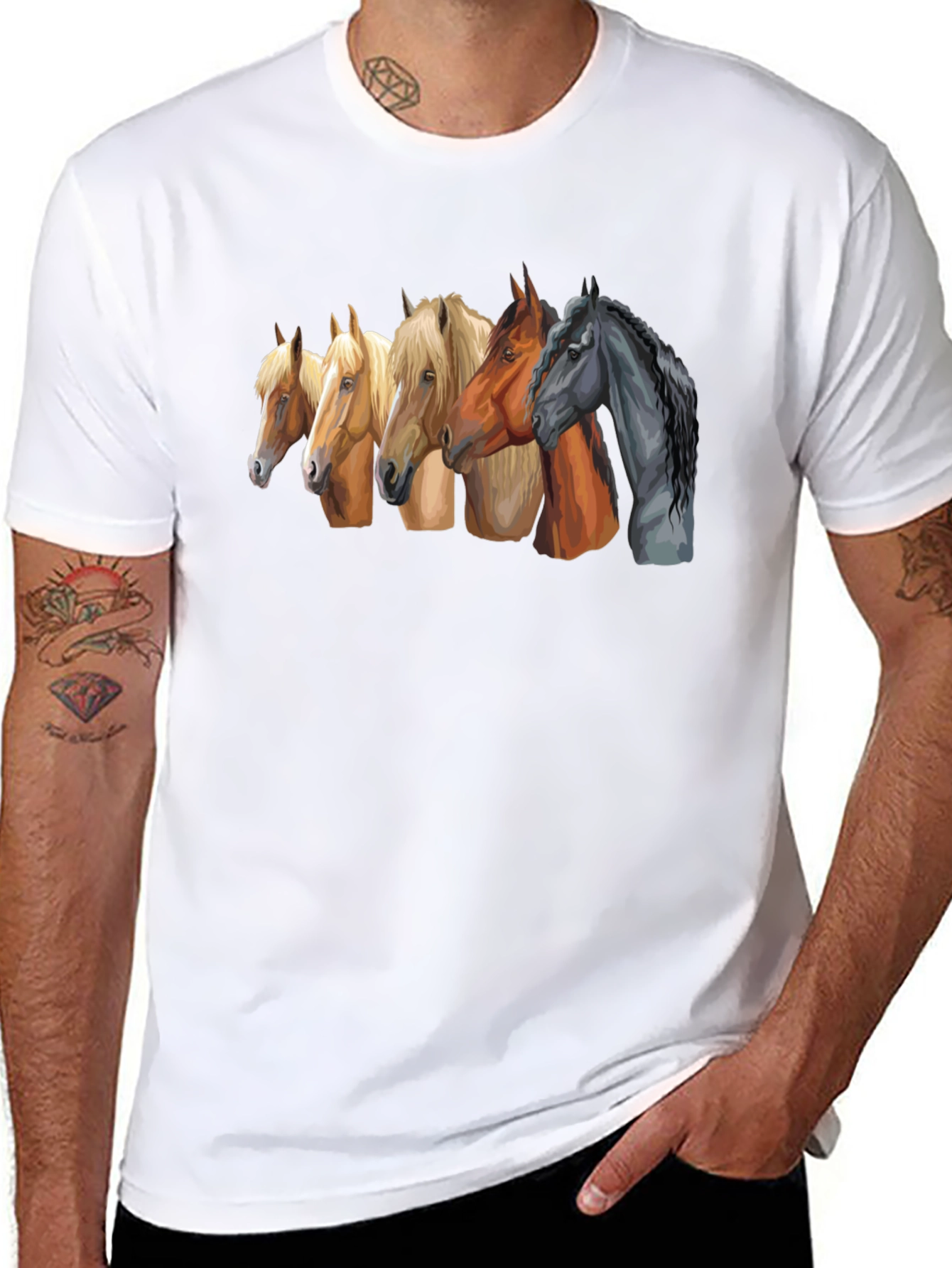 Horse Breed Tee - Black Graphic T-Shirt