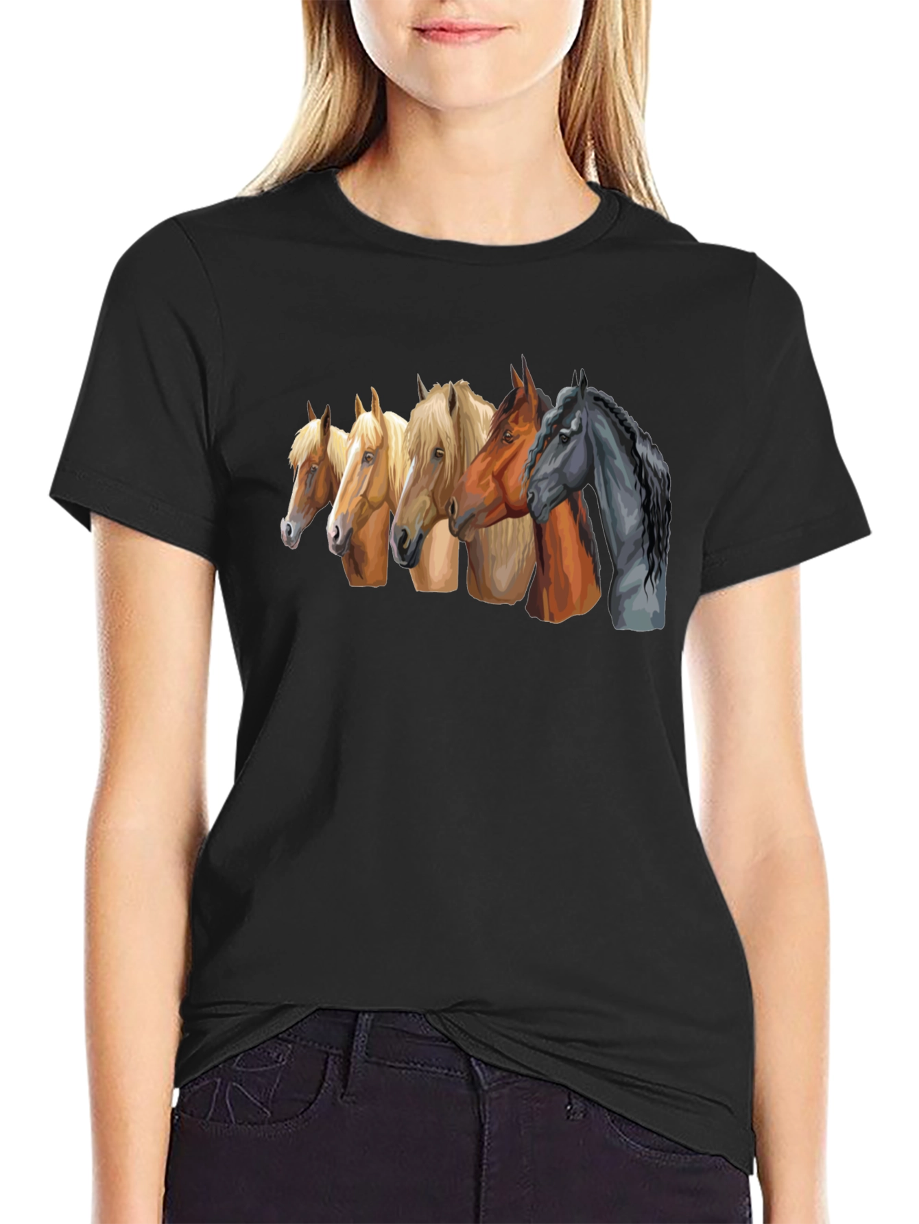 Horse Breed Tee - Black Graphic T-Shirt