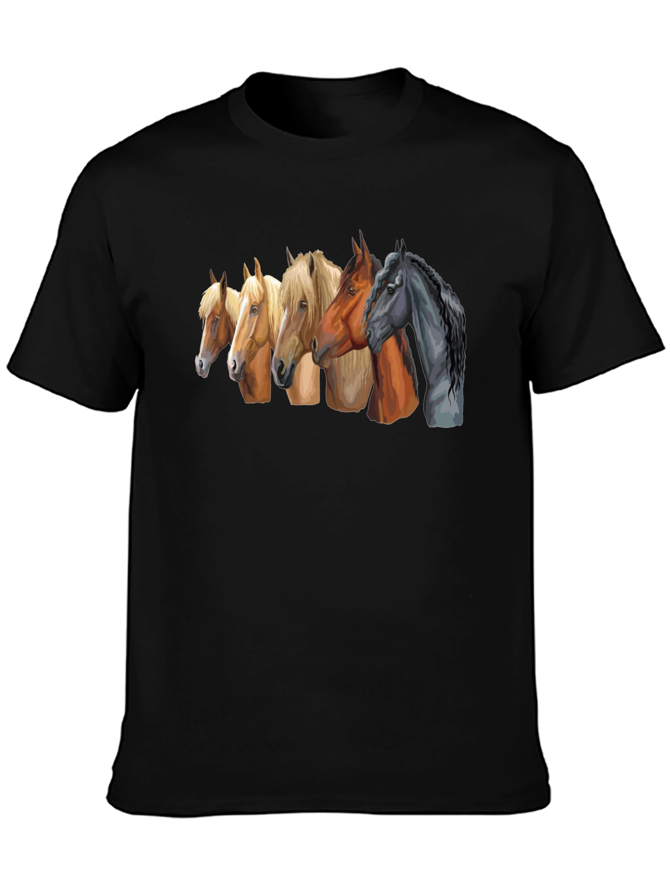 Horse Breed Tee - Black Graphic T-Shirt