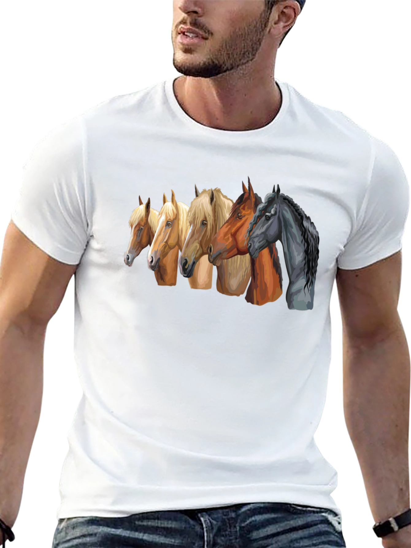 Horse Breed Tee - Black Graphic T-Shirt