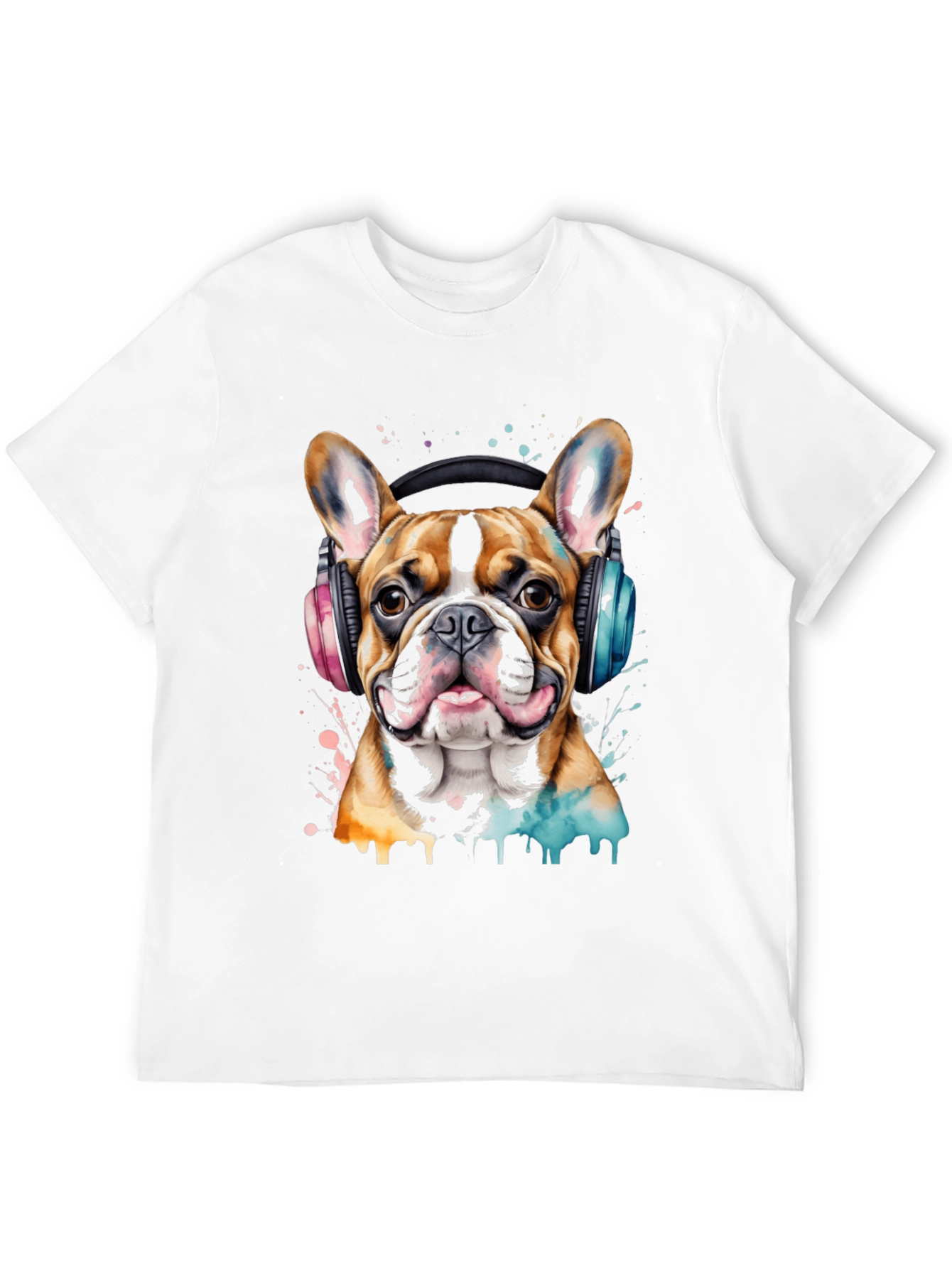 Dog with Headphones Graphic T-Shirt