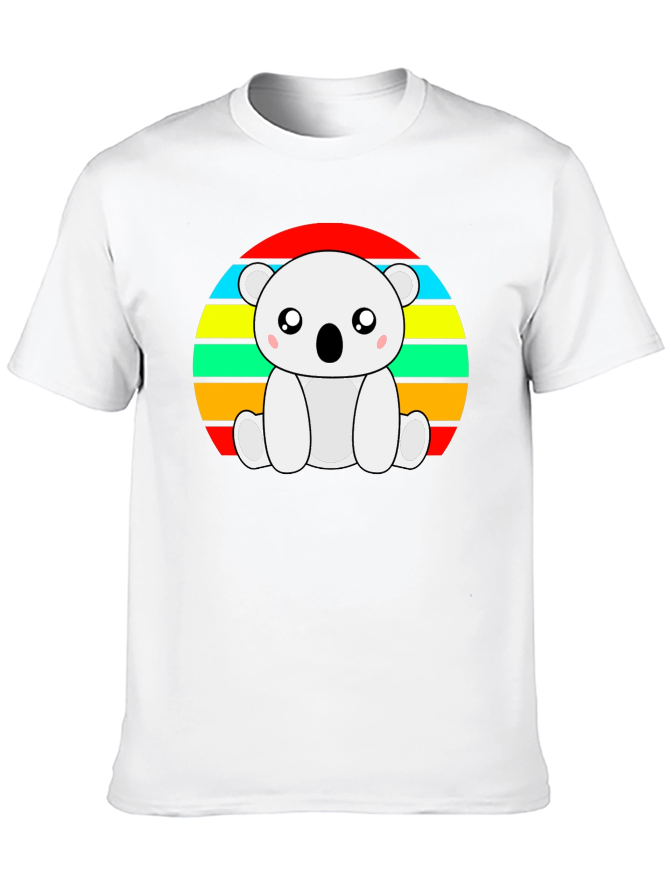 Cute Koala Bear Retro Striped T-Shirt