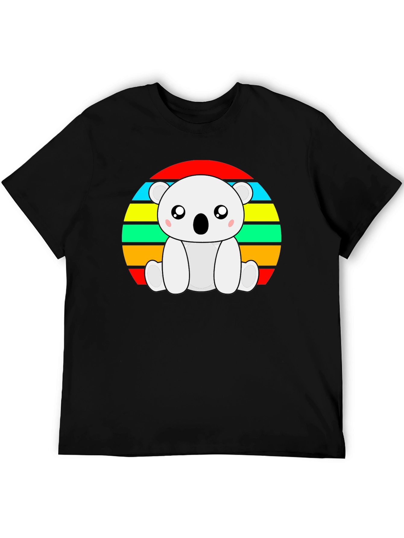 Cute Koala Bear Retro Striped T-Shirt
