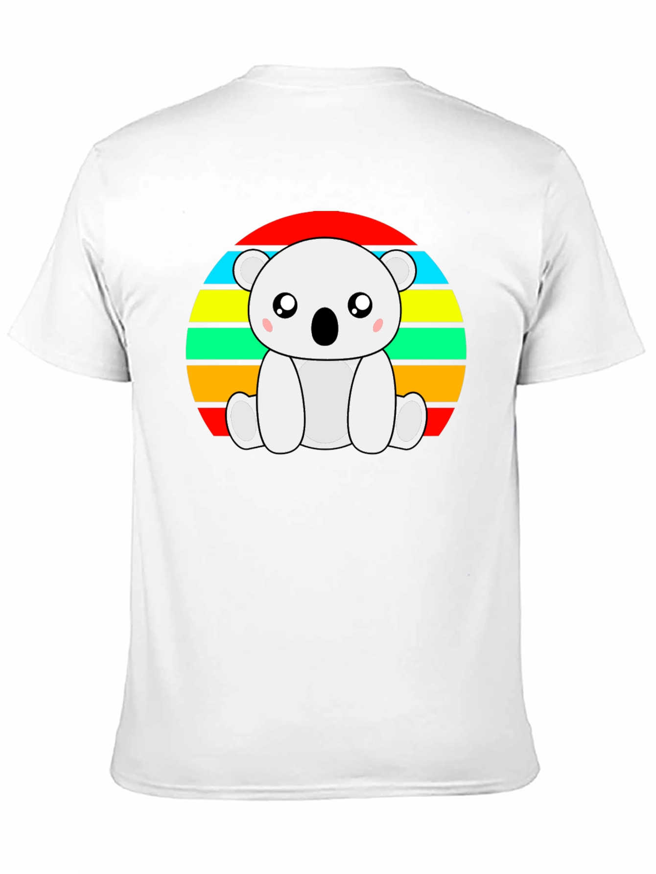 Cute Koala Bear Retro Striped T-Shirt