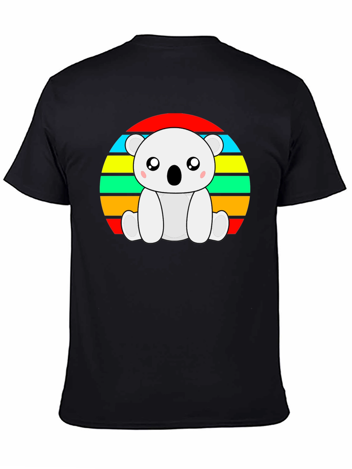 Cute Koala Bear Retro Striped T-Shirt