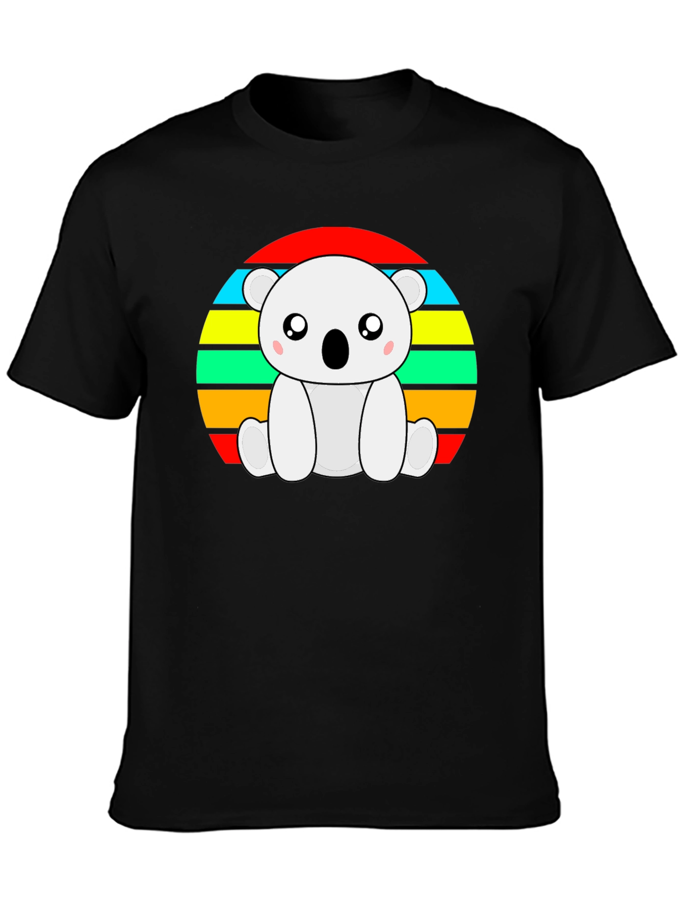 Cute Koala Bear Retro Striped T-Shirt