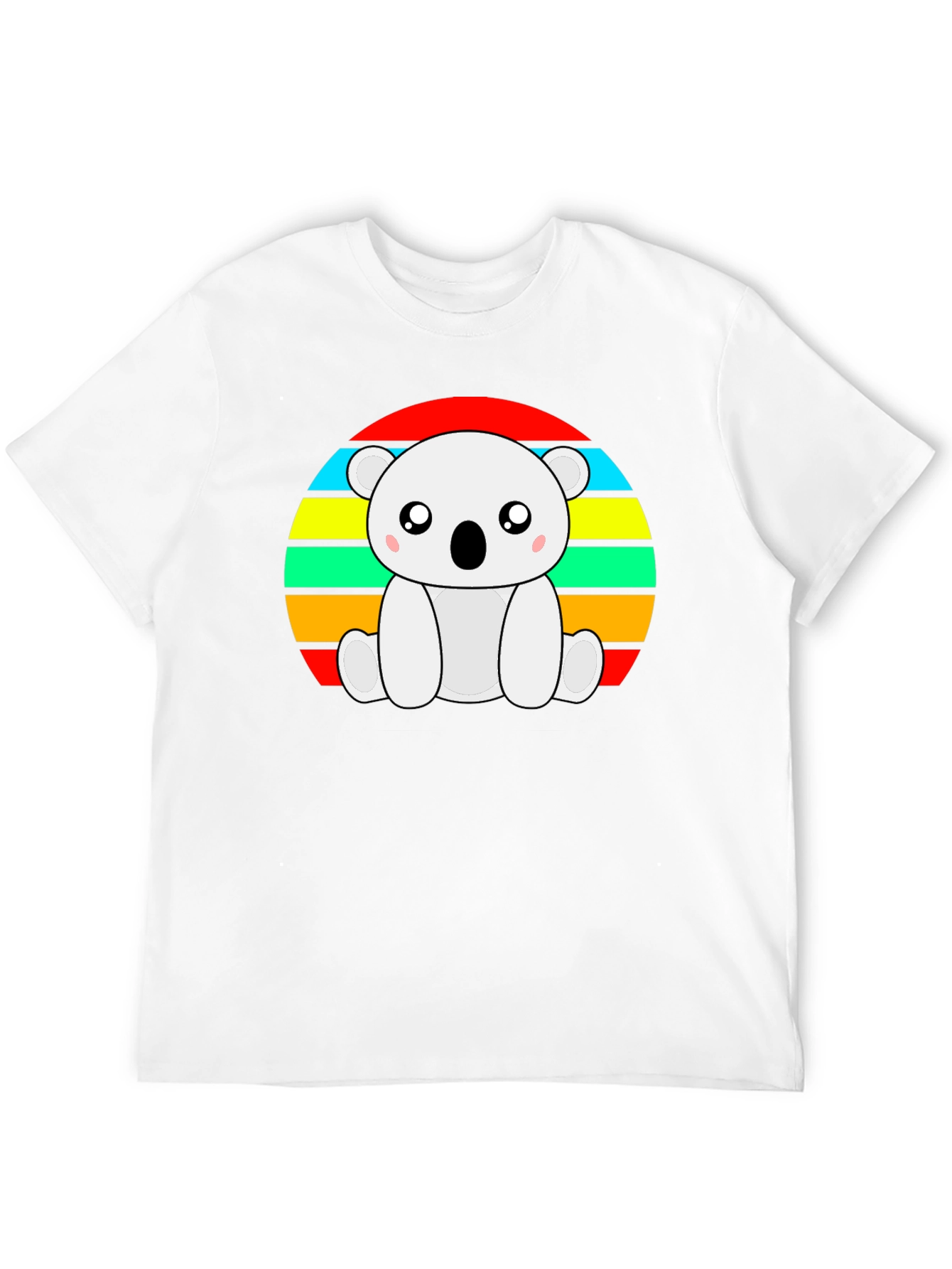 Cute Koala Bear Retro Striped T-Shirt