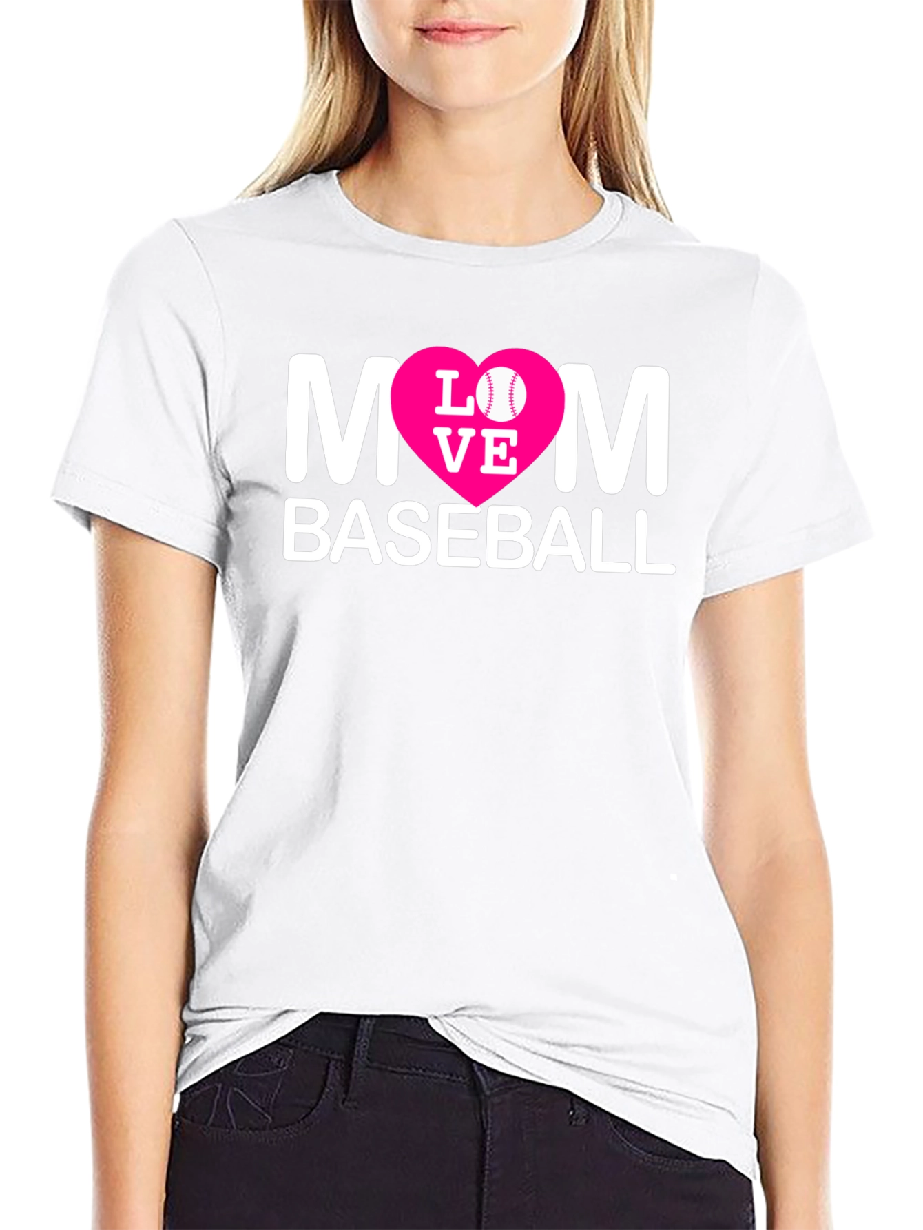 Mom Baseball T-Shirt - Love Design