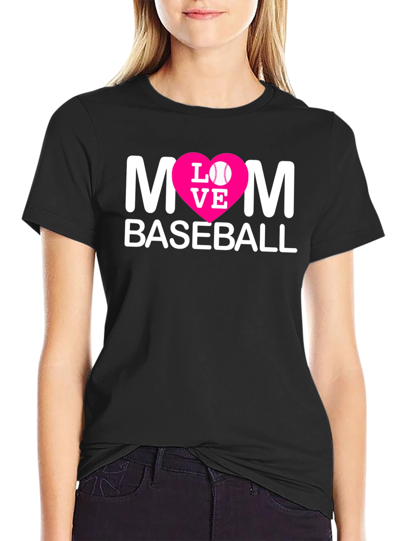 Mom Baseball T-Shirt - Love Design