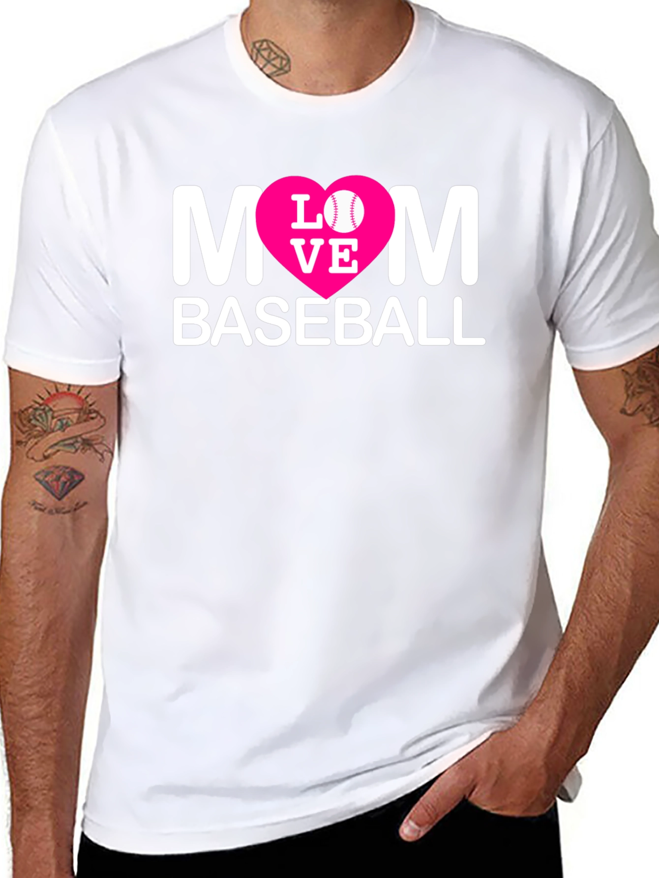 Mom Baseball T-Shirt - Love Design
